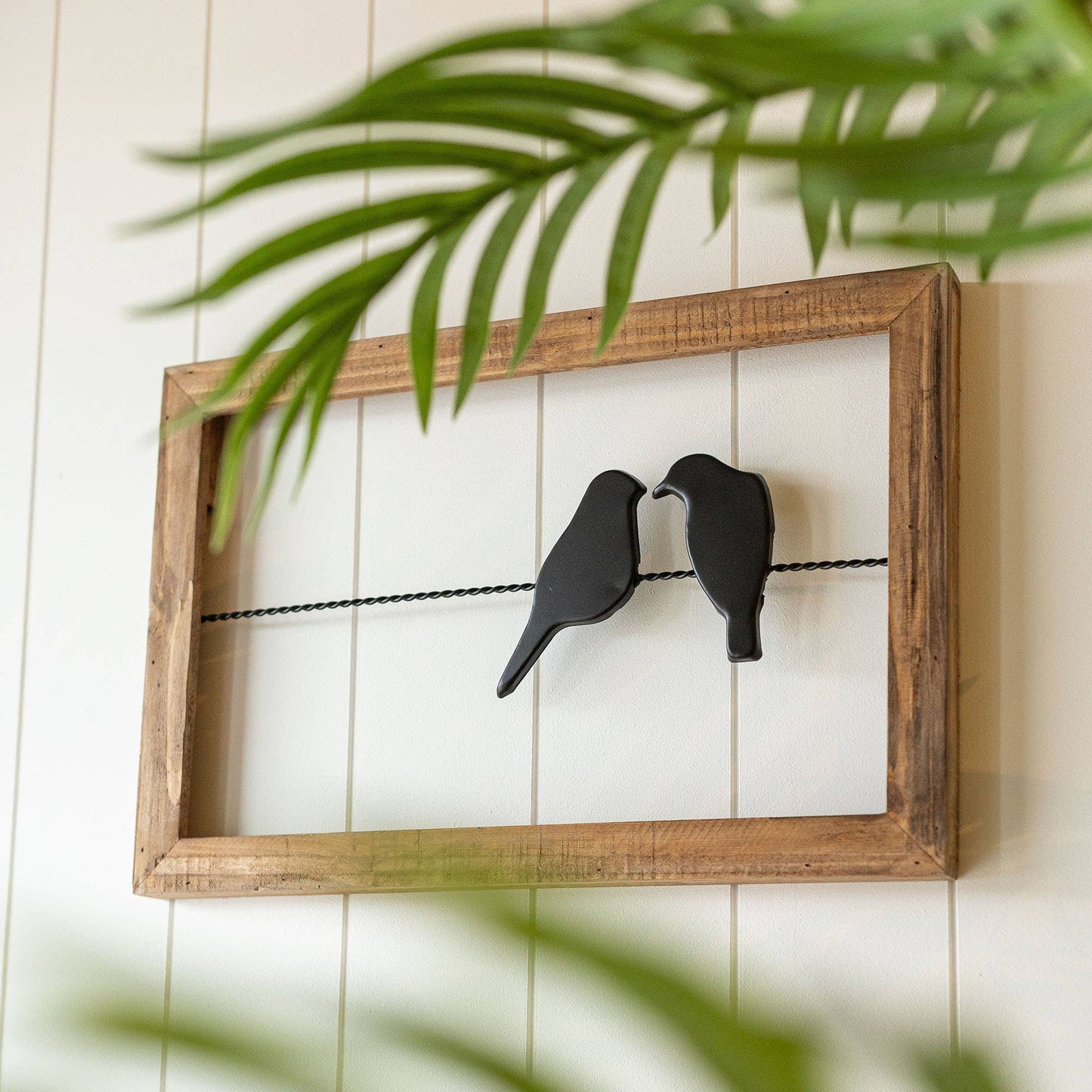 Rustic Birds On A Wire Wood and Metal Wall Decor