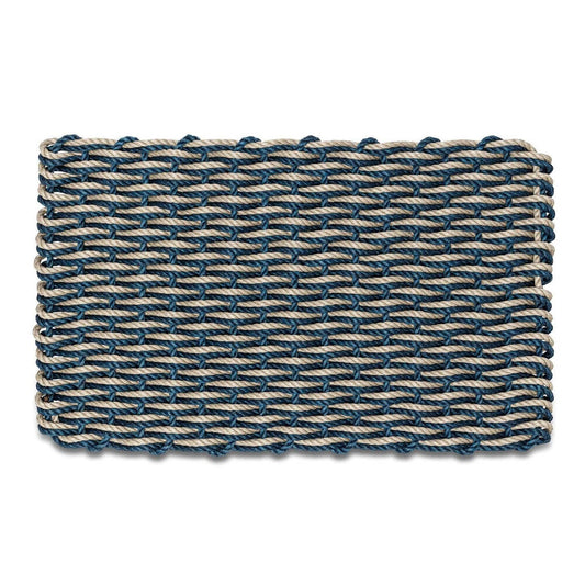 Lobster Rope Outdoor Doormat: Navy & Sand Double Weave