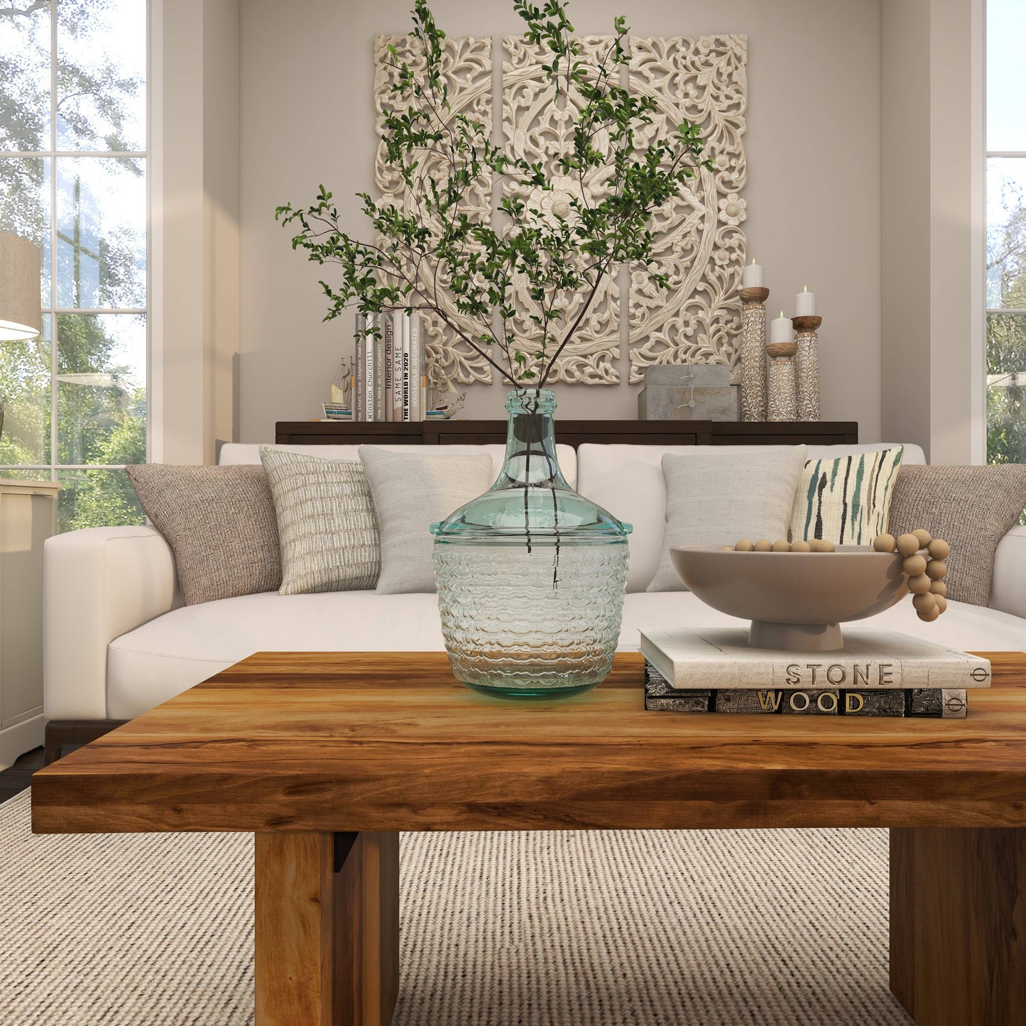 Coastal Clear Recycled Glass Vase