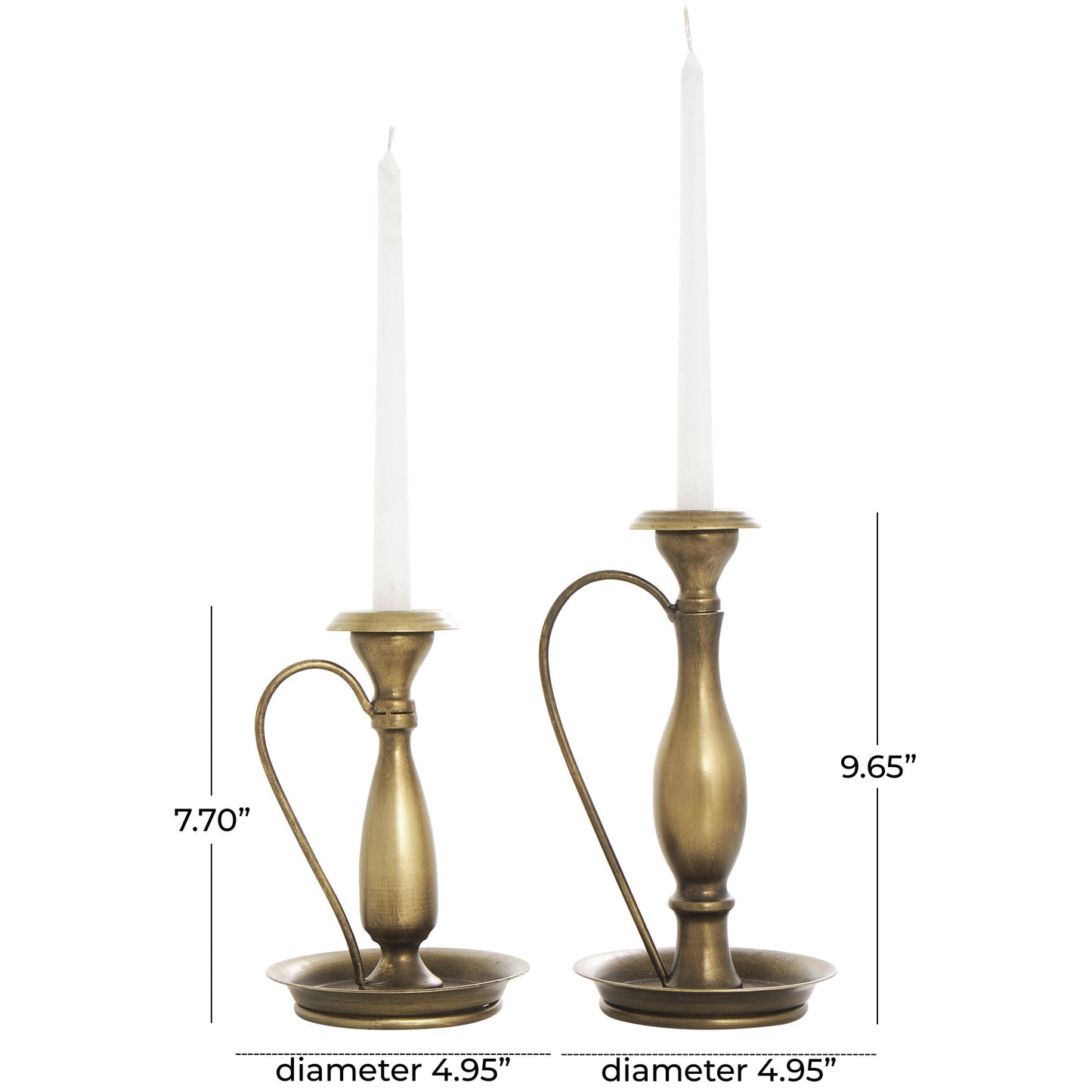 Traditional Bronze Metal Candle Holder Set