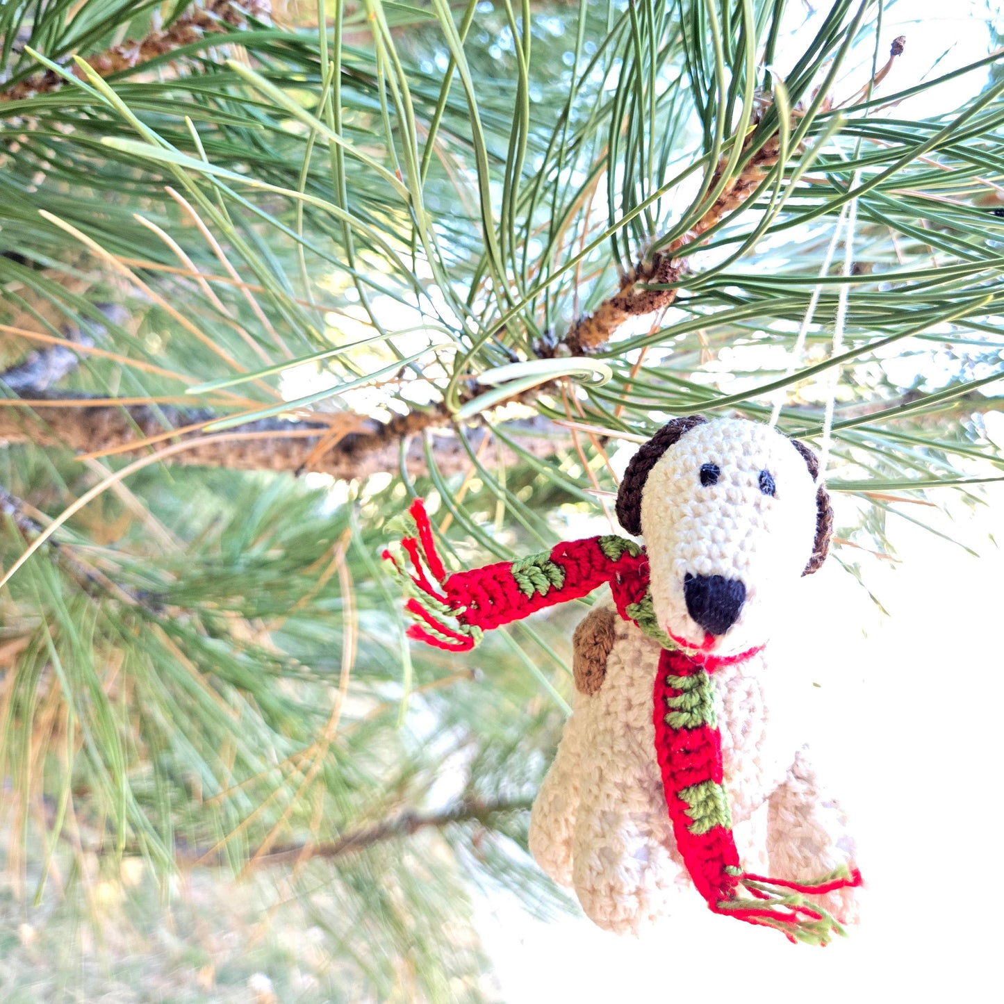 Crochet Spotted Dog Ornament