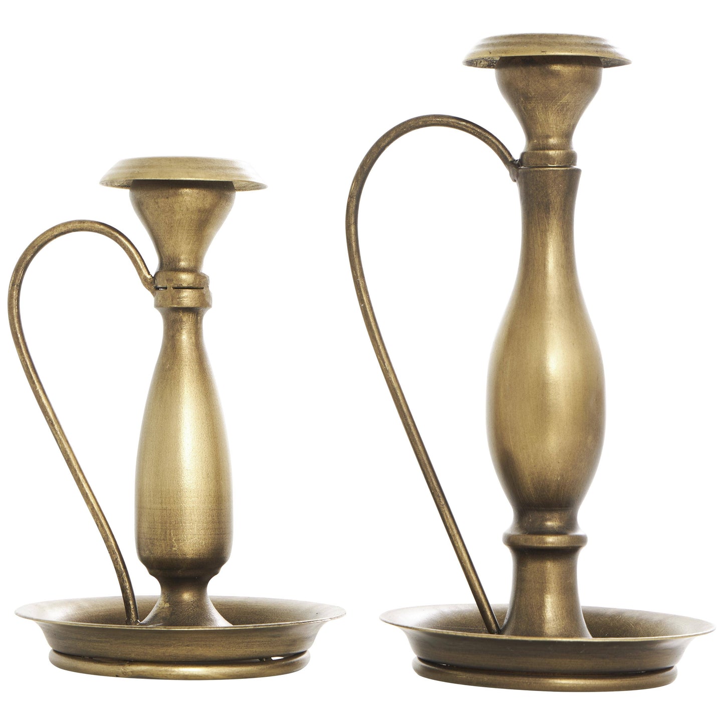 Traditional Bronze Metal Candle Holder Set