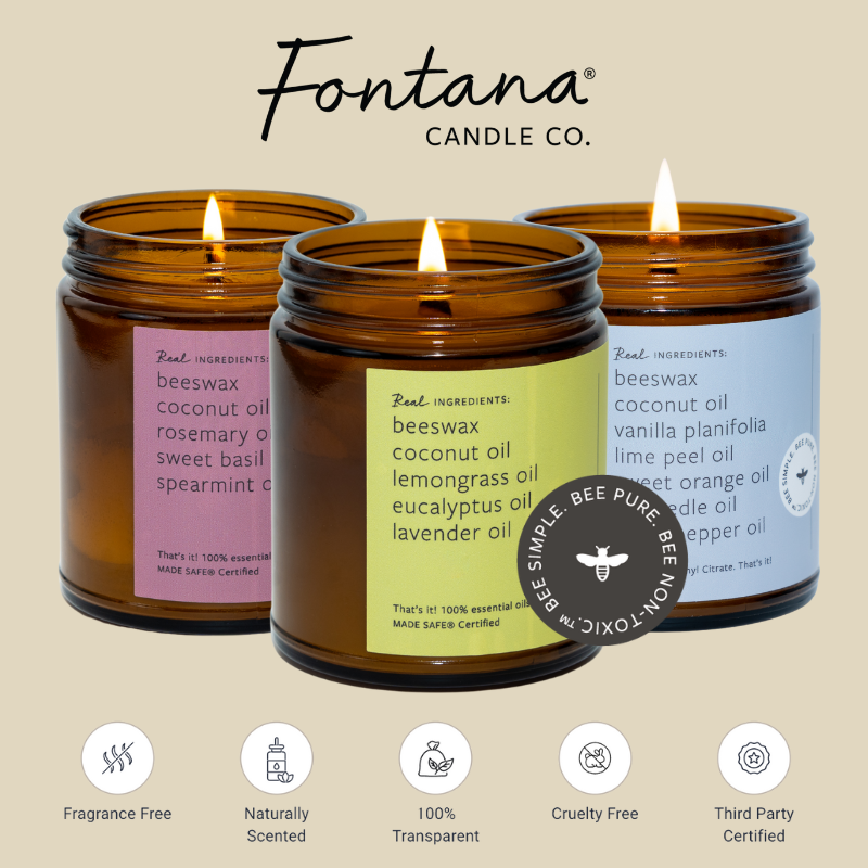 Farmer's Market Essential Oil Beeswax Jar Candle: Non-Toxic