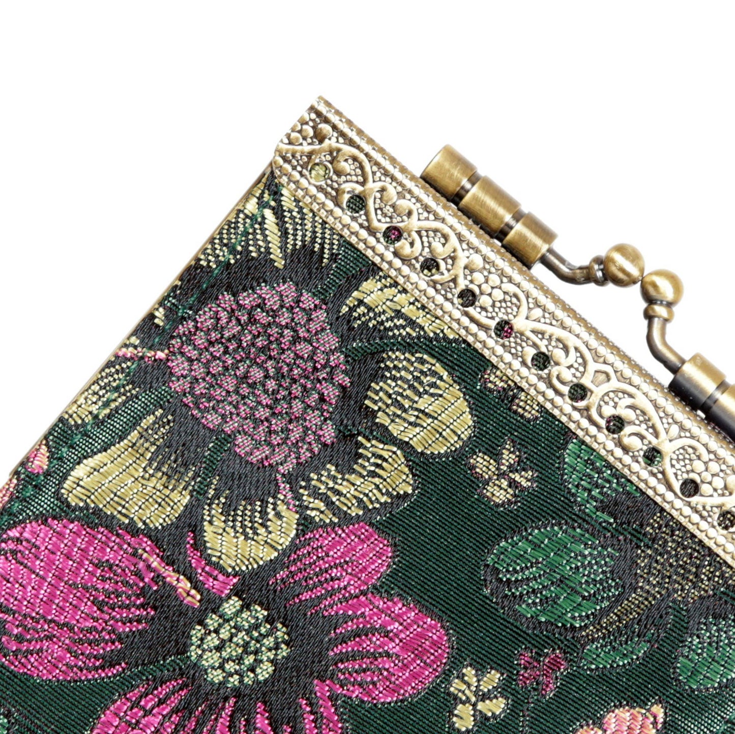 Bamboo Leaves, Brocade Card Holder with RFID Protection