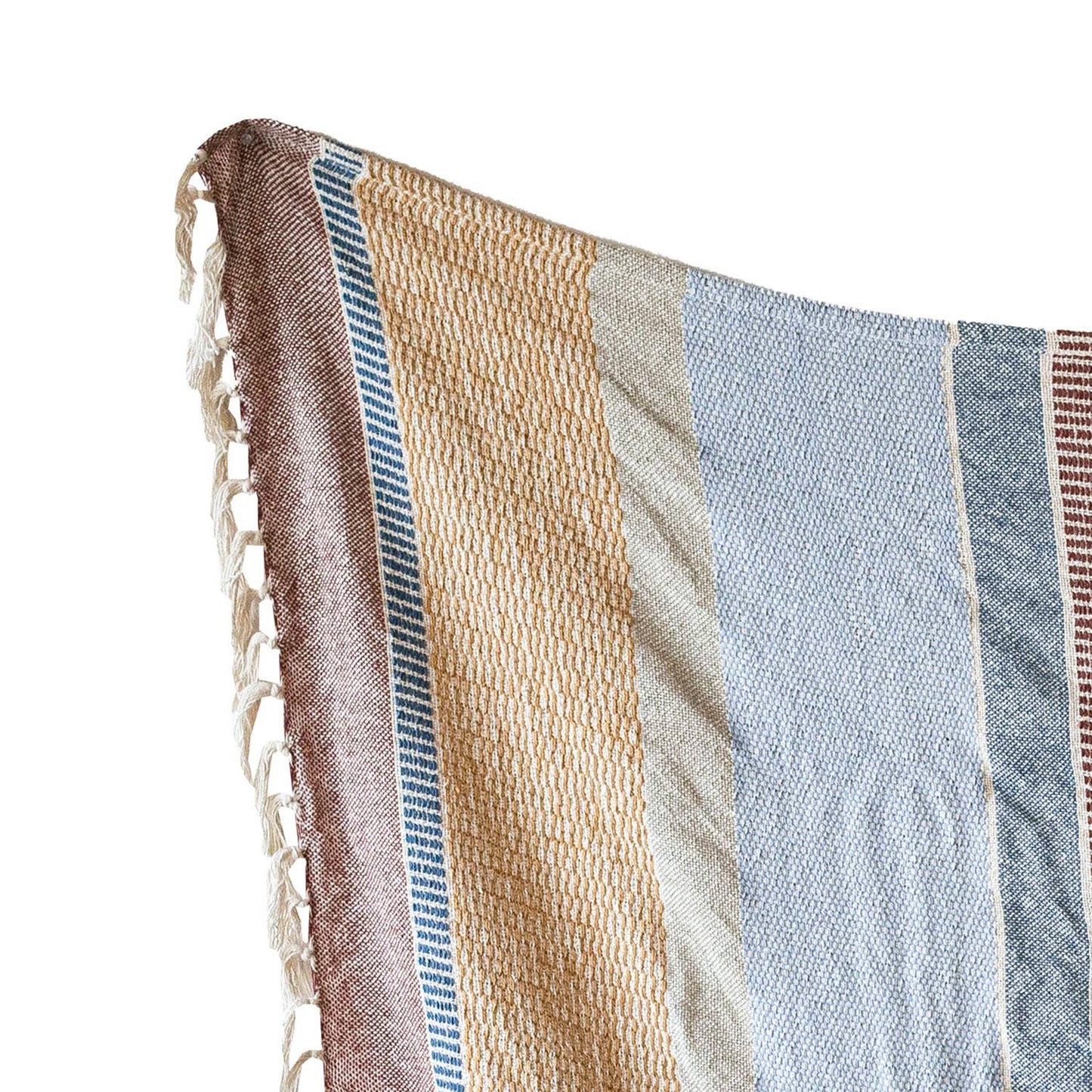Hand Woven Gloria Striped Throw Red Multi Color