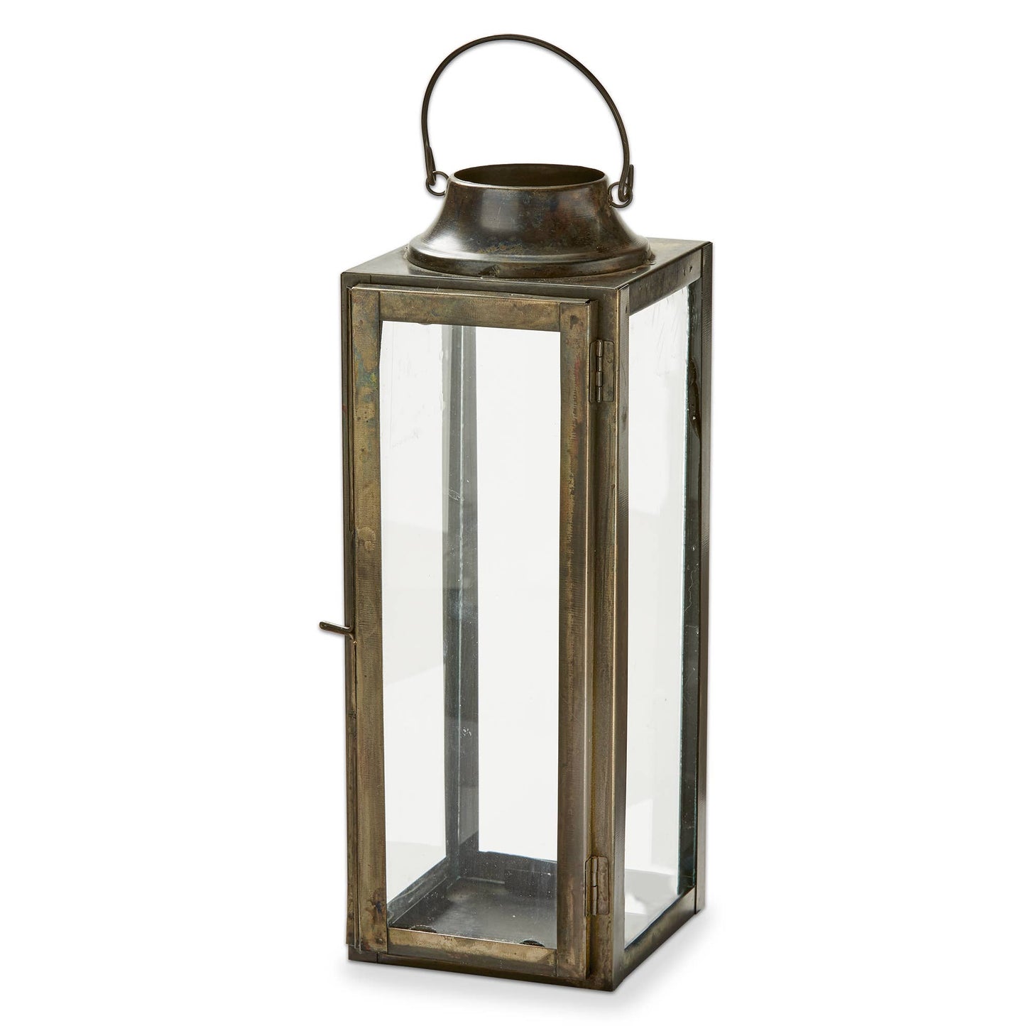 Liam Lantern Tall Antique Bronze Pillar Candle Holder