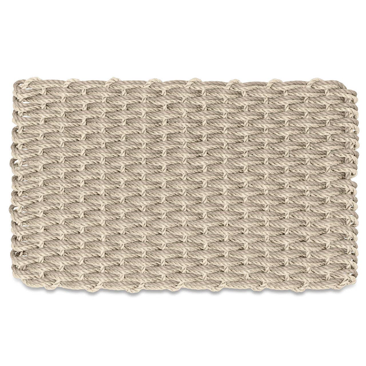Lobster Rope Outdoor Doormat: Light & Sand Double Weave