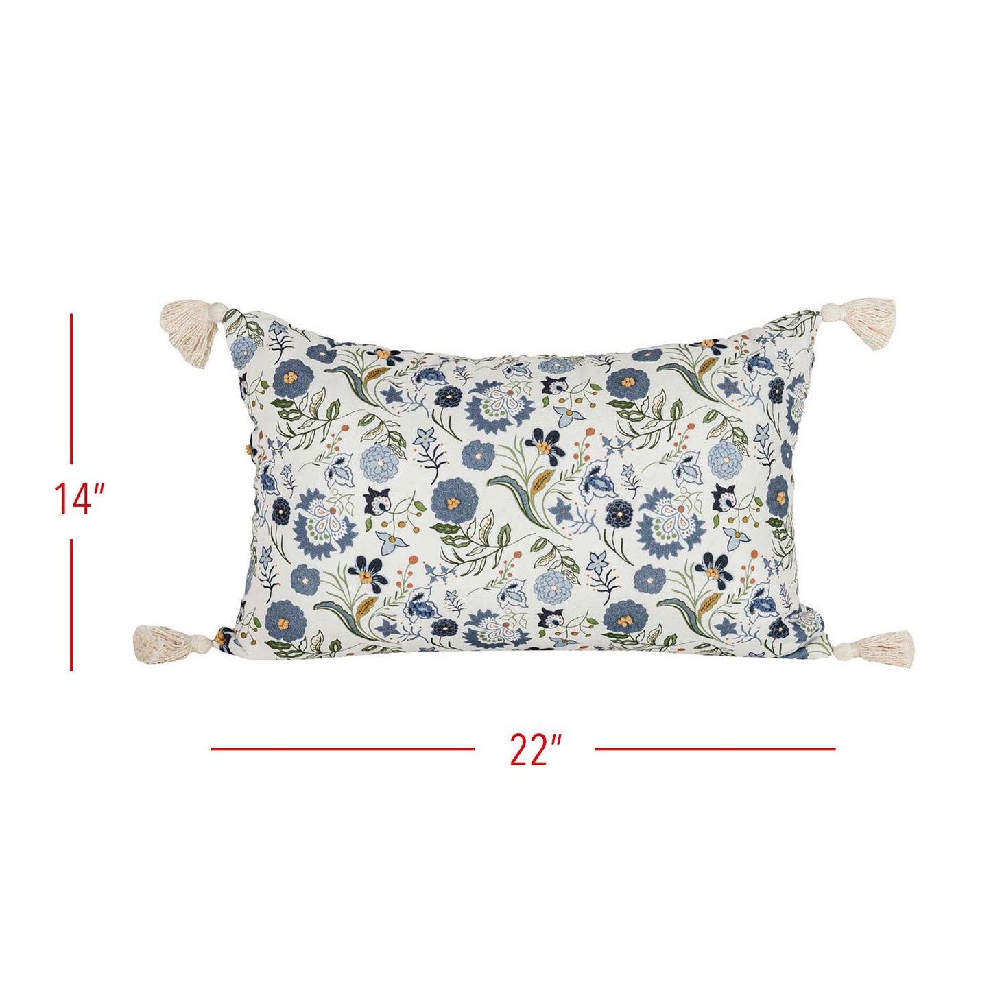 14x22 Marguerite Floral Suzani Pillow Blue
