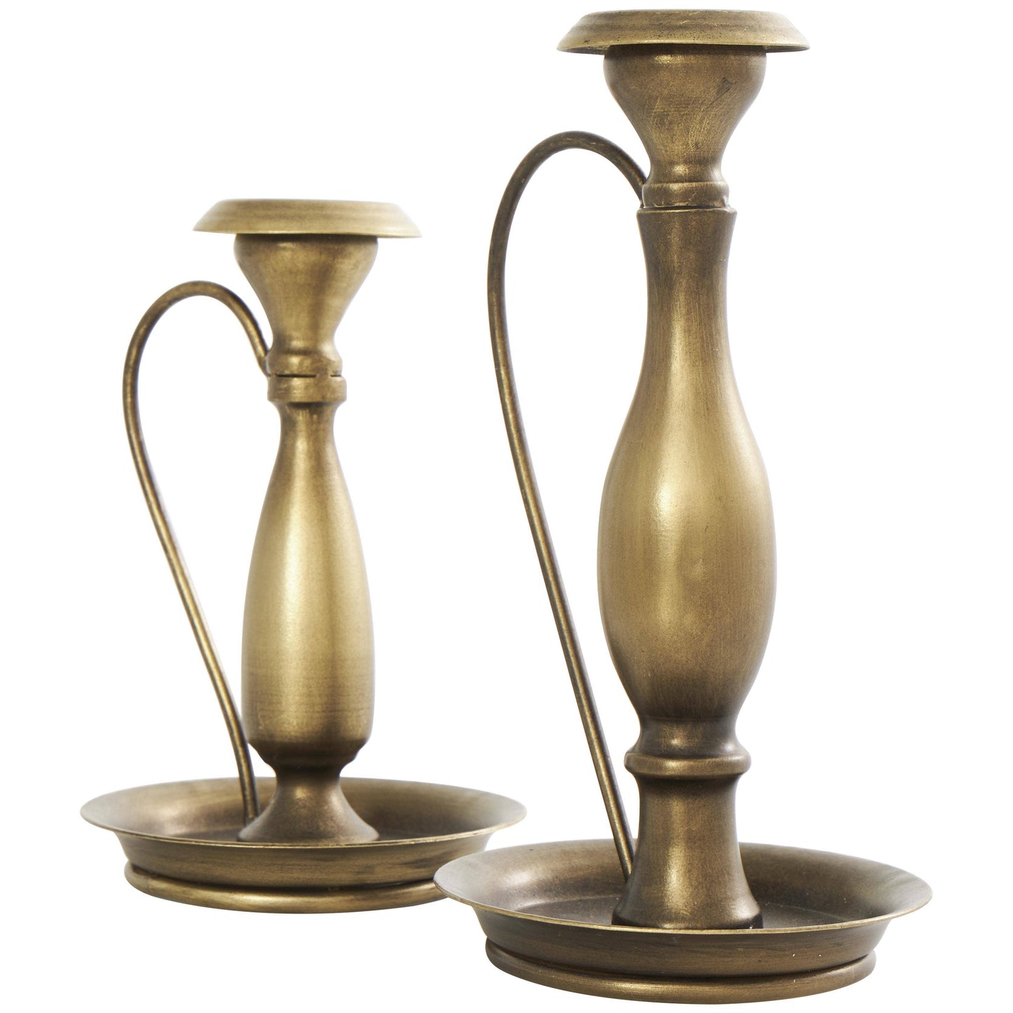 Traditional Bronze Metal Candle Holder Set