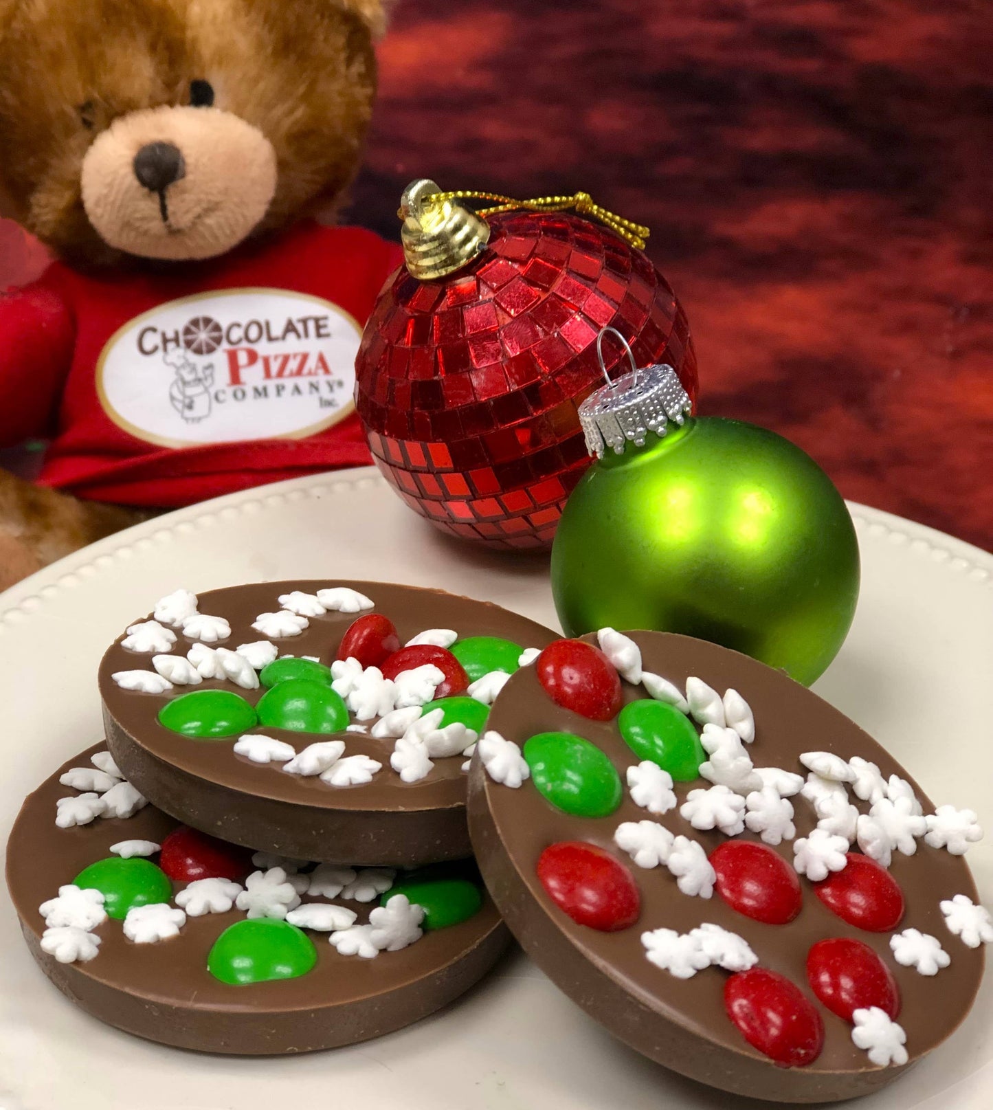 Mini Chocolate Pizza - Snowflake (1 oz., milk choc.)