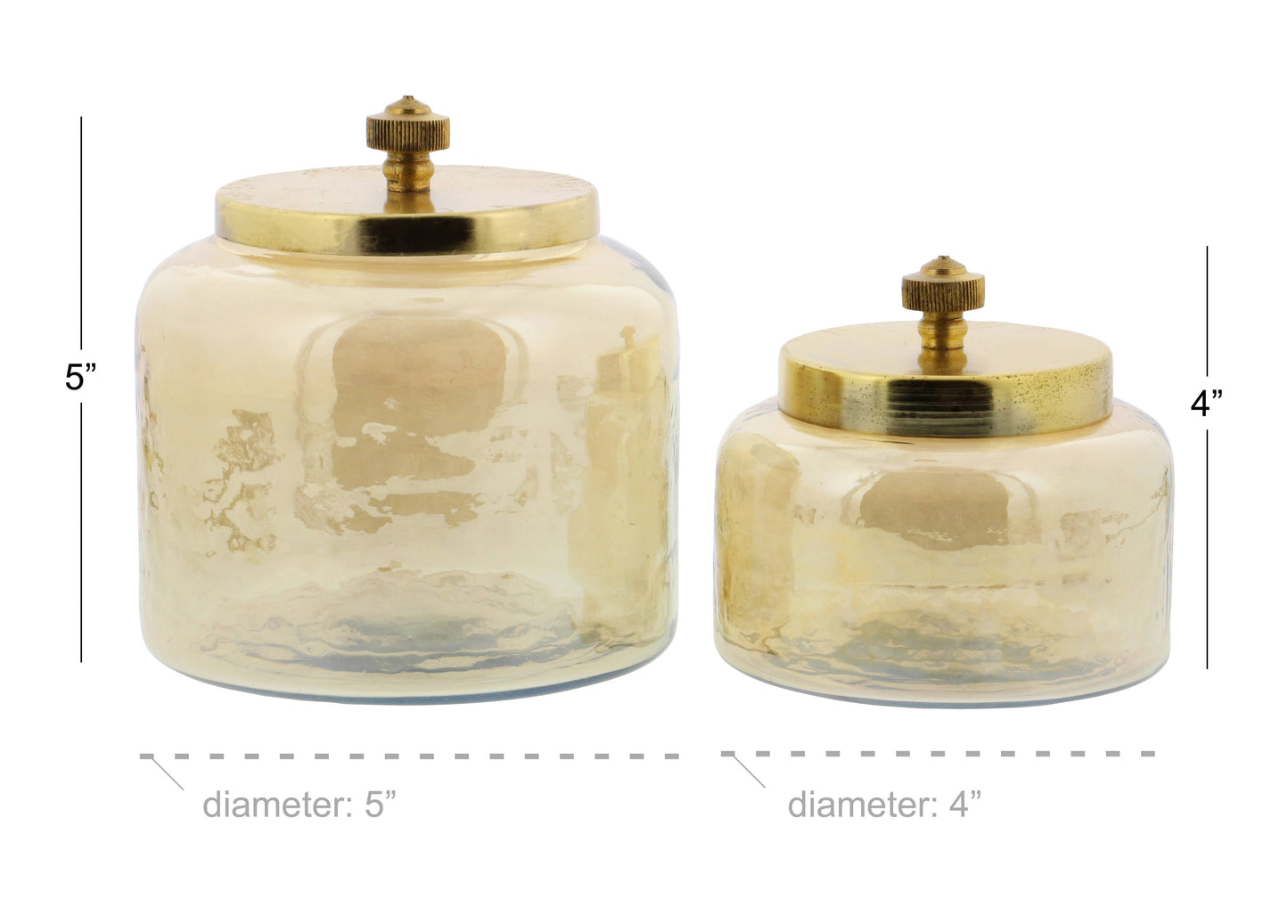 Glam Gold Glass Decorative Jars