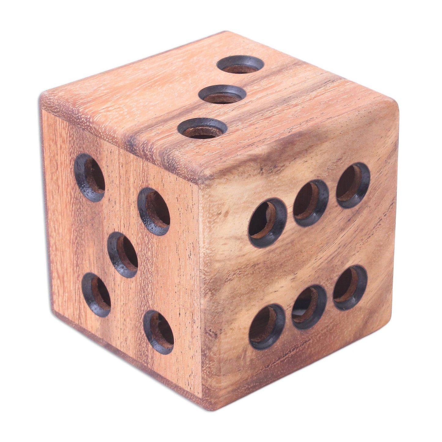 Novica Handmade Creative Die Wood Pen Holder