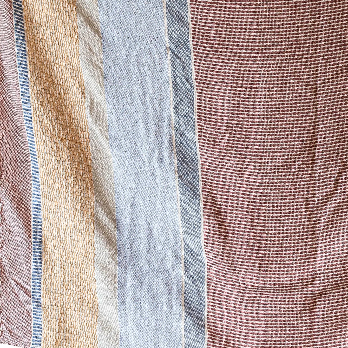 Hand Woven Gloria Striped Throw Red Multi Color