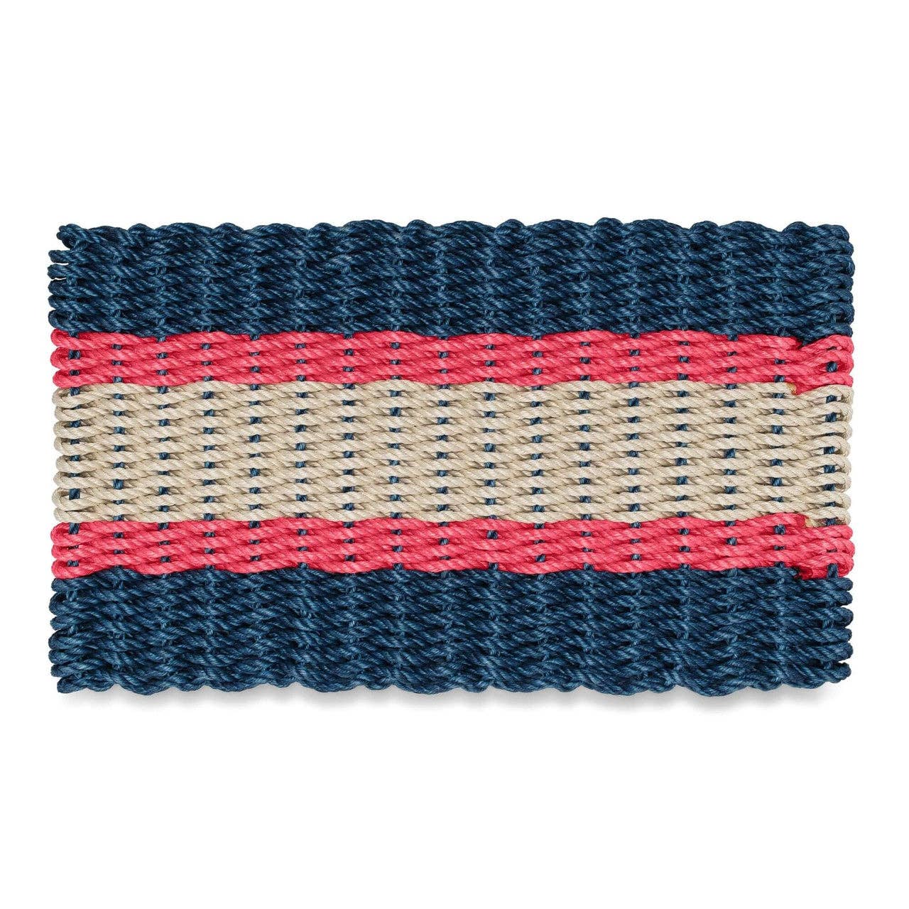 Lobster Rope Outdoor Doormat: Navy, Red, Light Tan