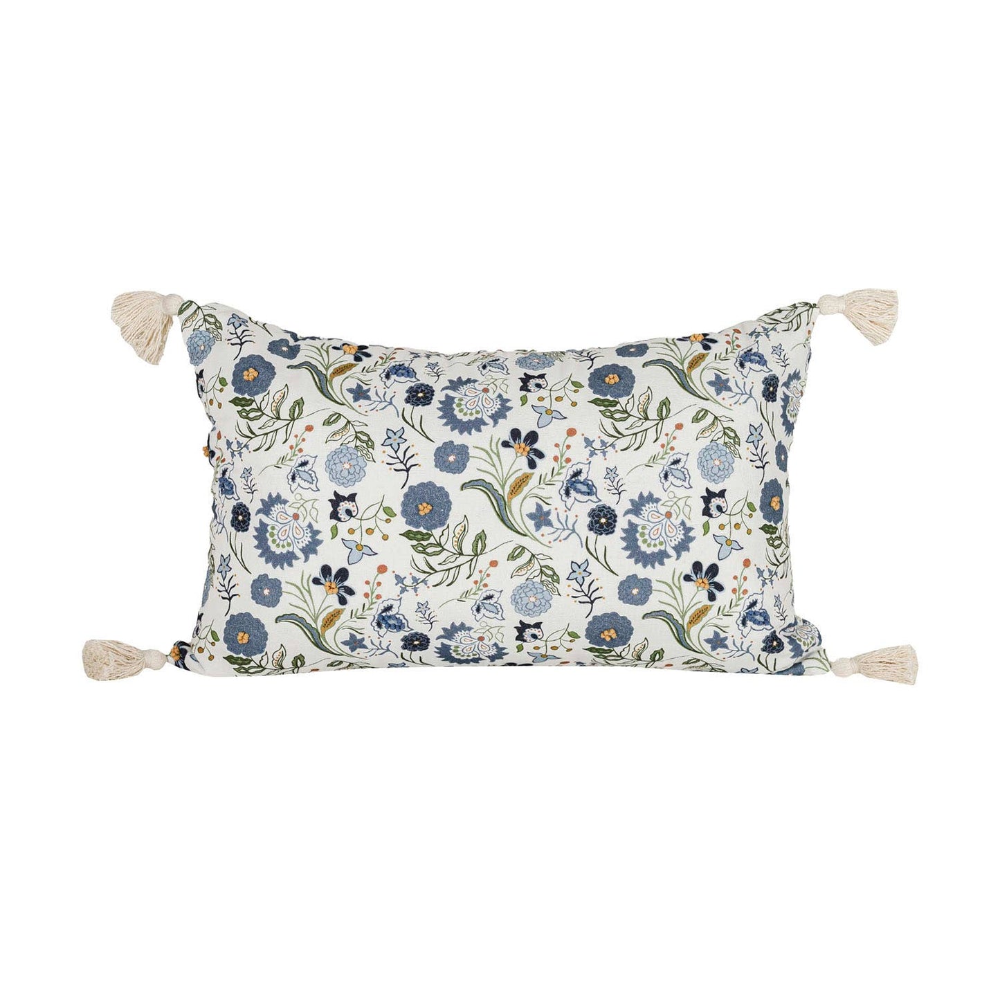 14x22 Marguerite Floral Suzani Pillow Blue