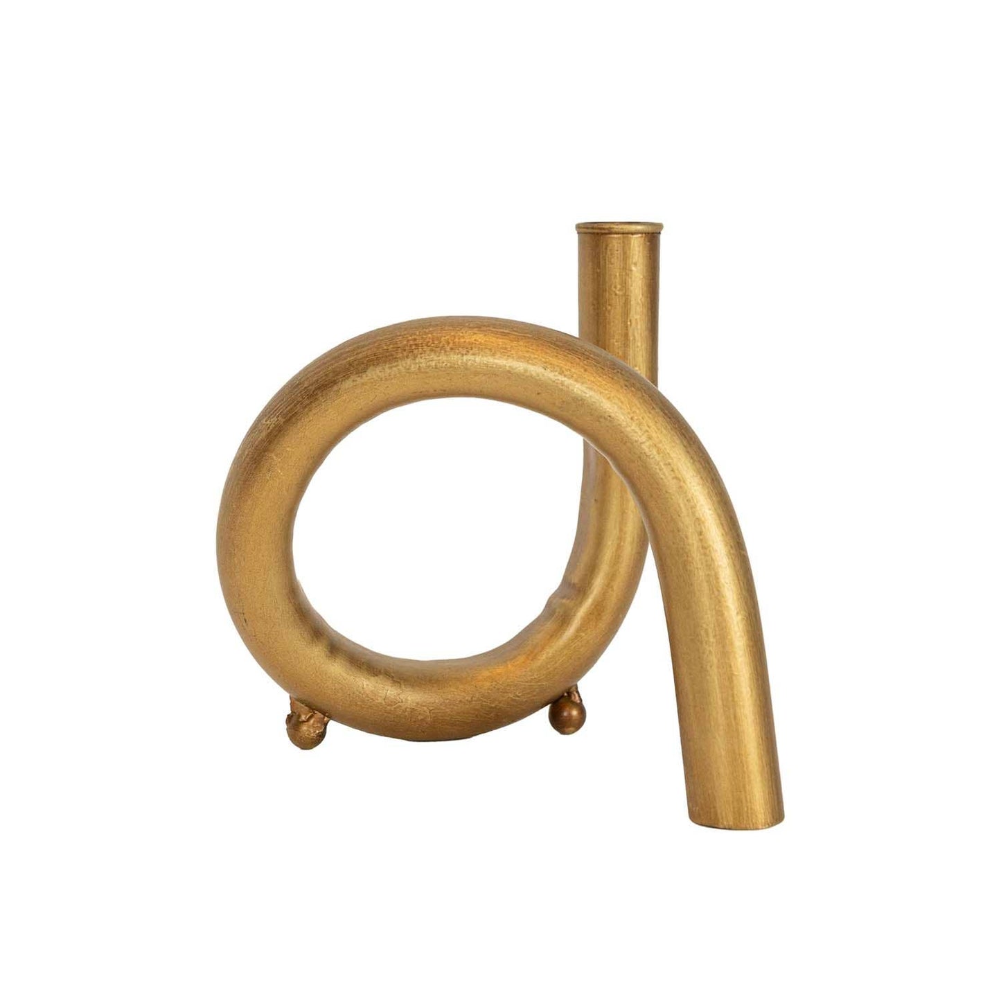 Faye Boho Twisted Curve Brass Taper Holder Metal