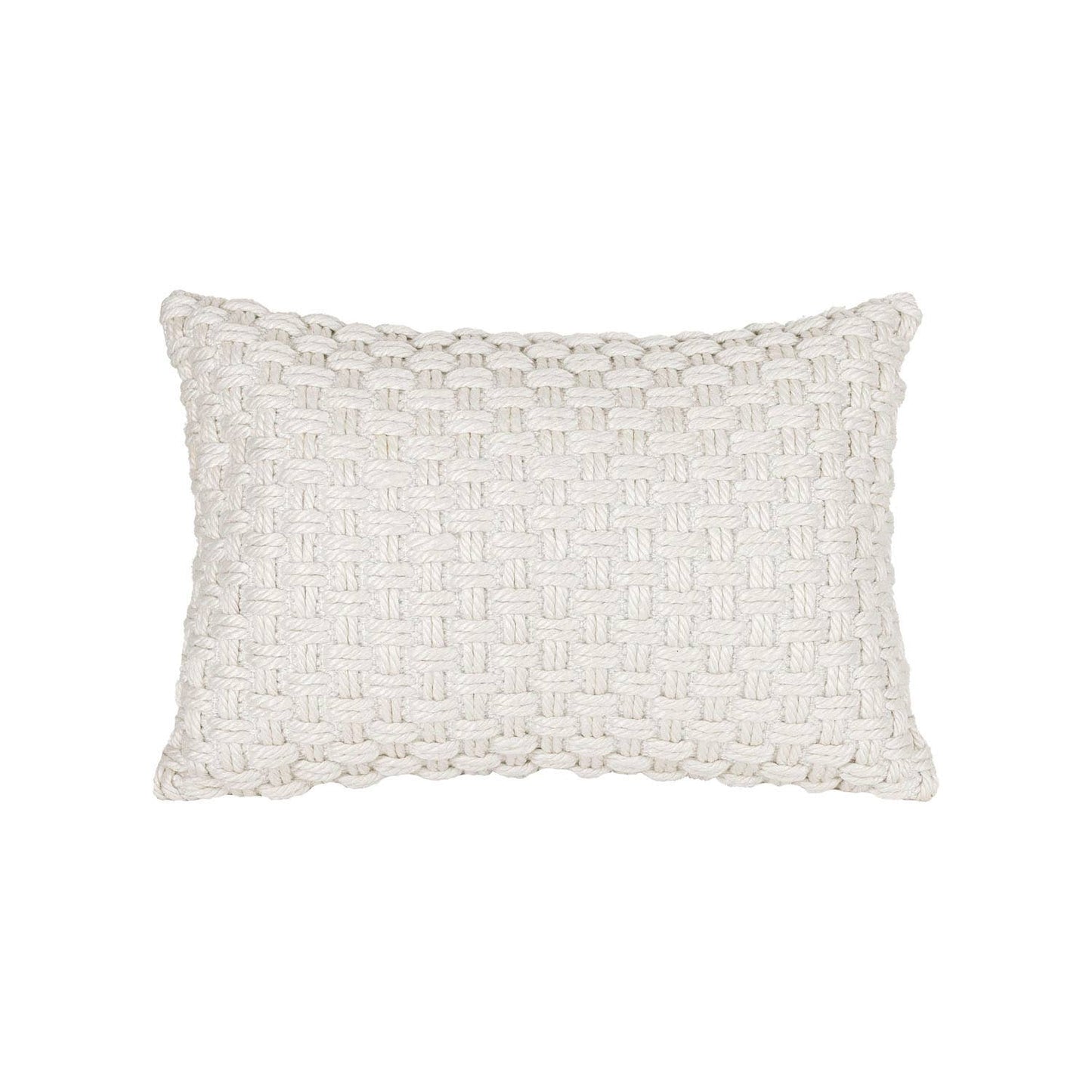16x24 Hand Woven Sonia Knotted Pillow White