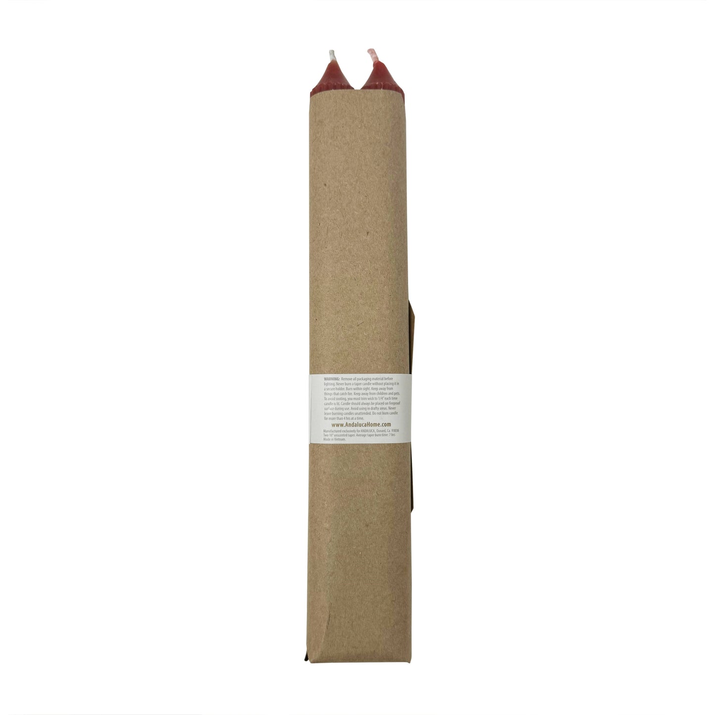 Red Ridged Taper Candles (Set of 2)