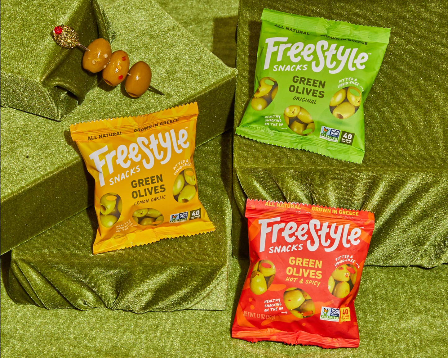 Original Green Olive Snacks 1.1oz - Freestyle Snacks