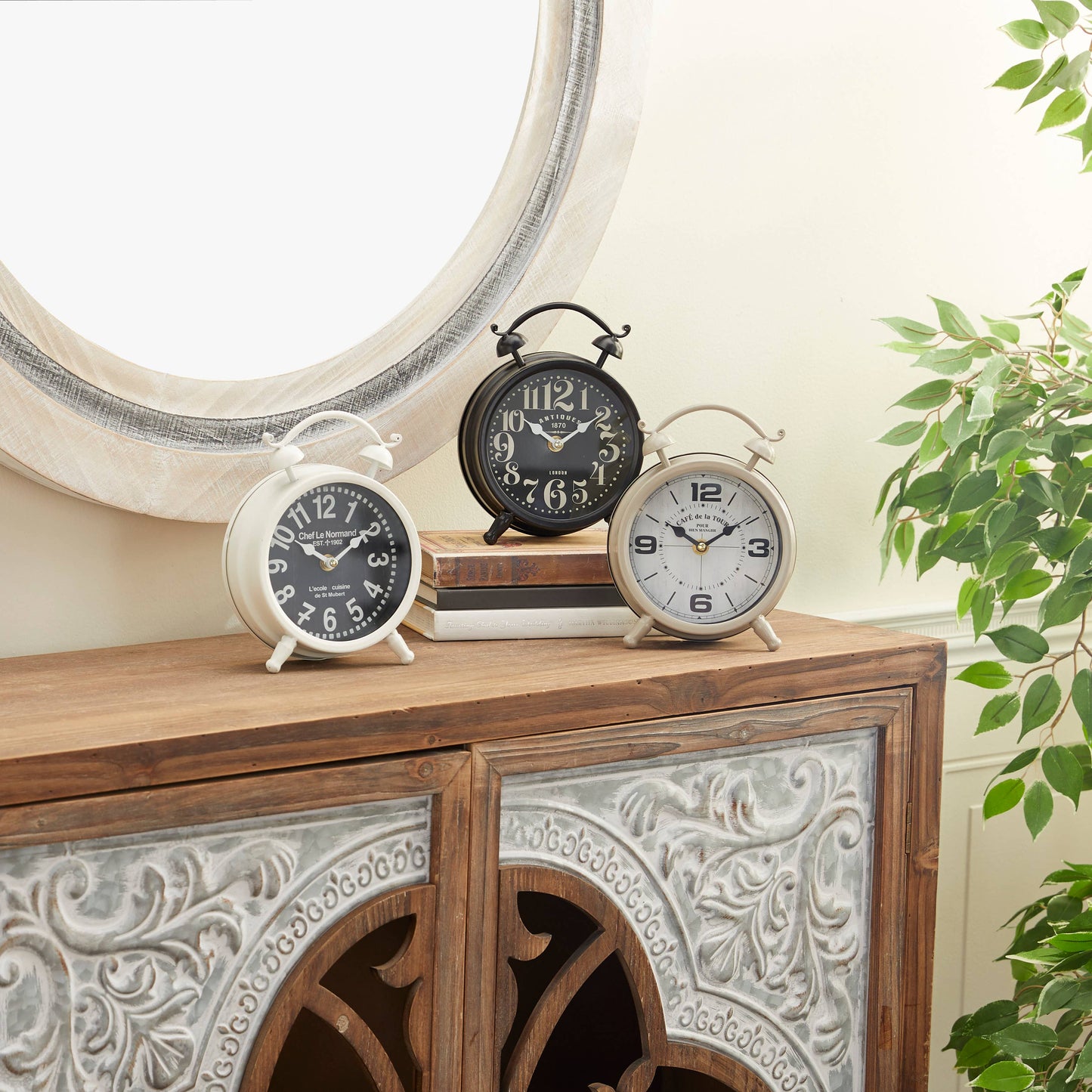 Vintage Metal Clock Set