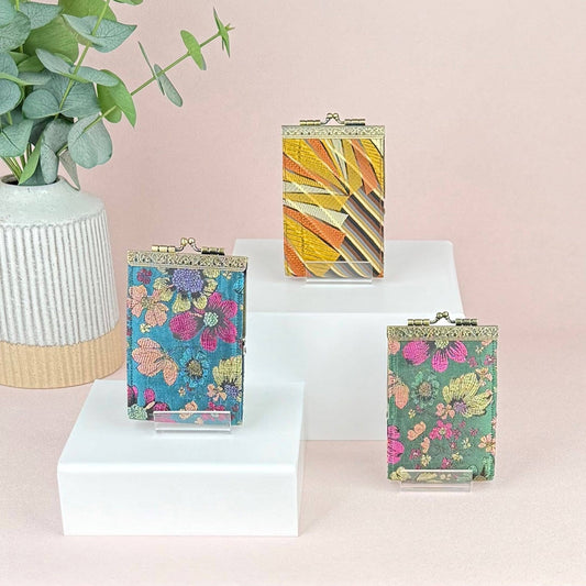 Bamboo Leaves, Brocade Card Holder with RFID Protection