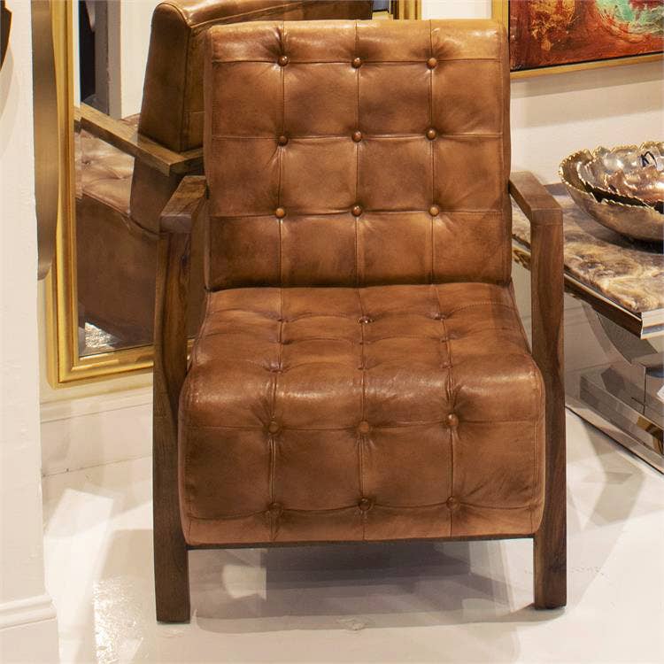Davenport Tufted Leather Chair