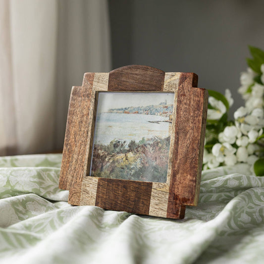 Florence 4x4 Photo Pieced Wood Picture Frame Glass Pane
