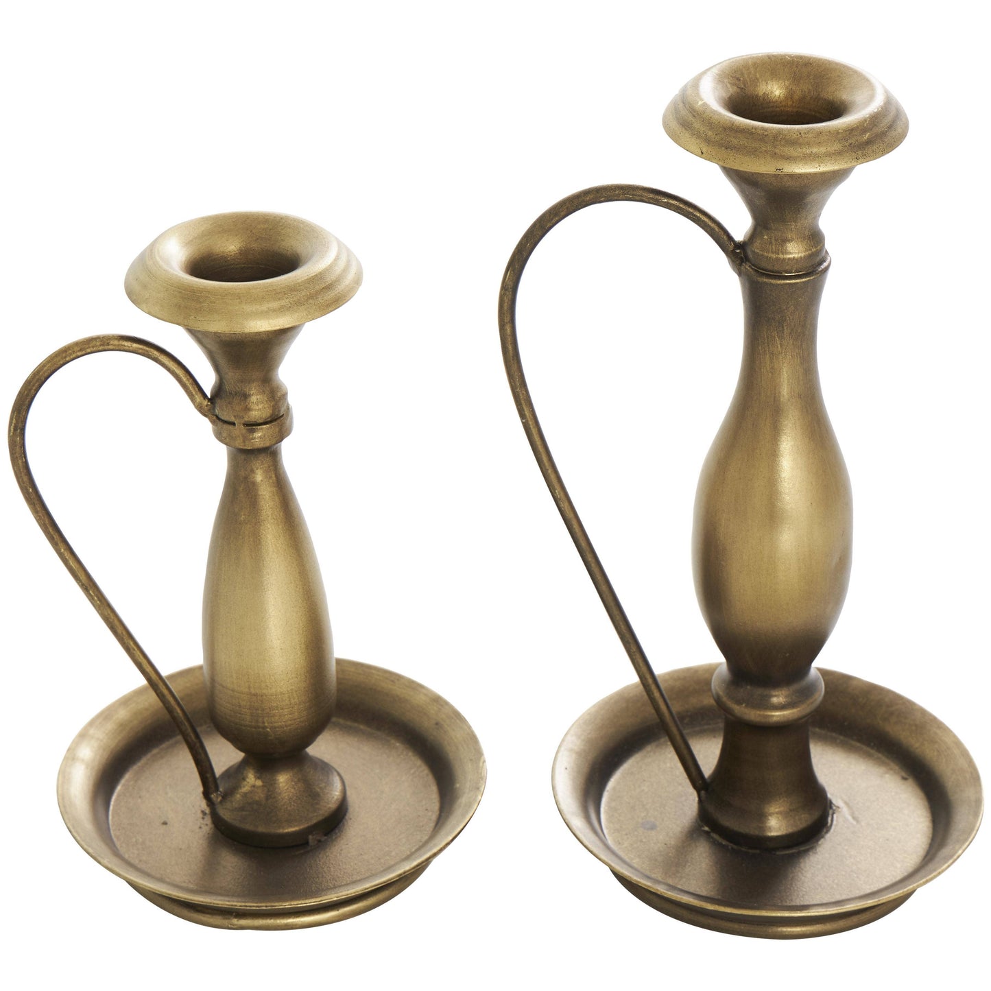 Traditional Bronze Metal Candle Holder Set