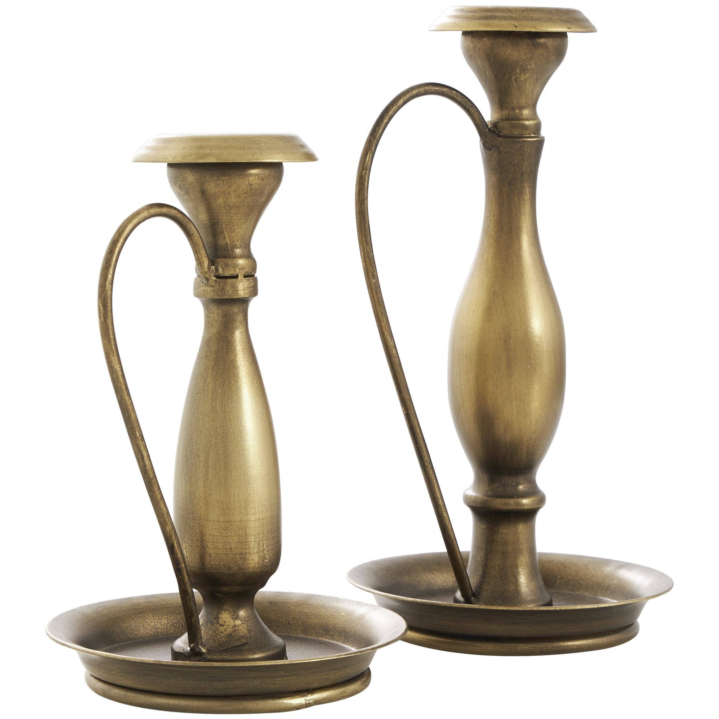Traditional Bronze Metal Candle Holder Set