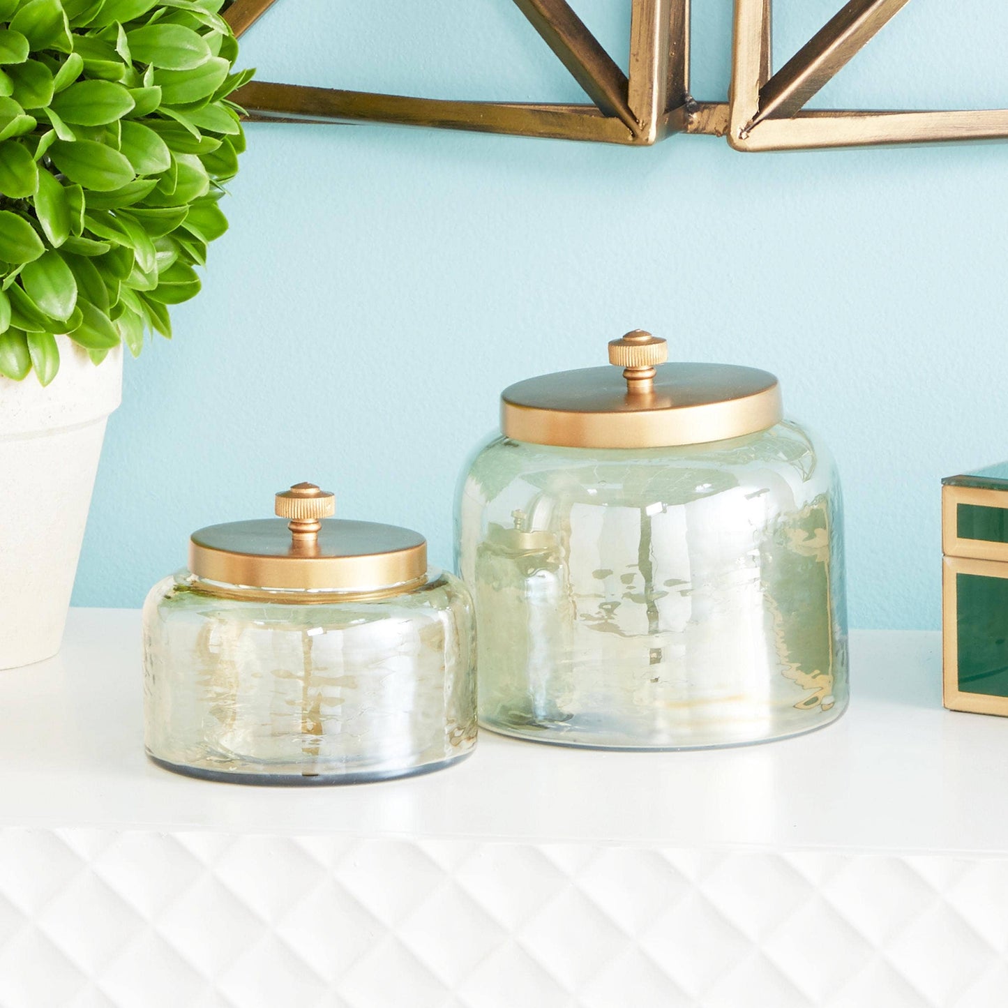 Glam Gold Glass Decorative Jars