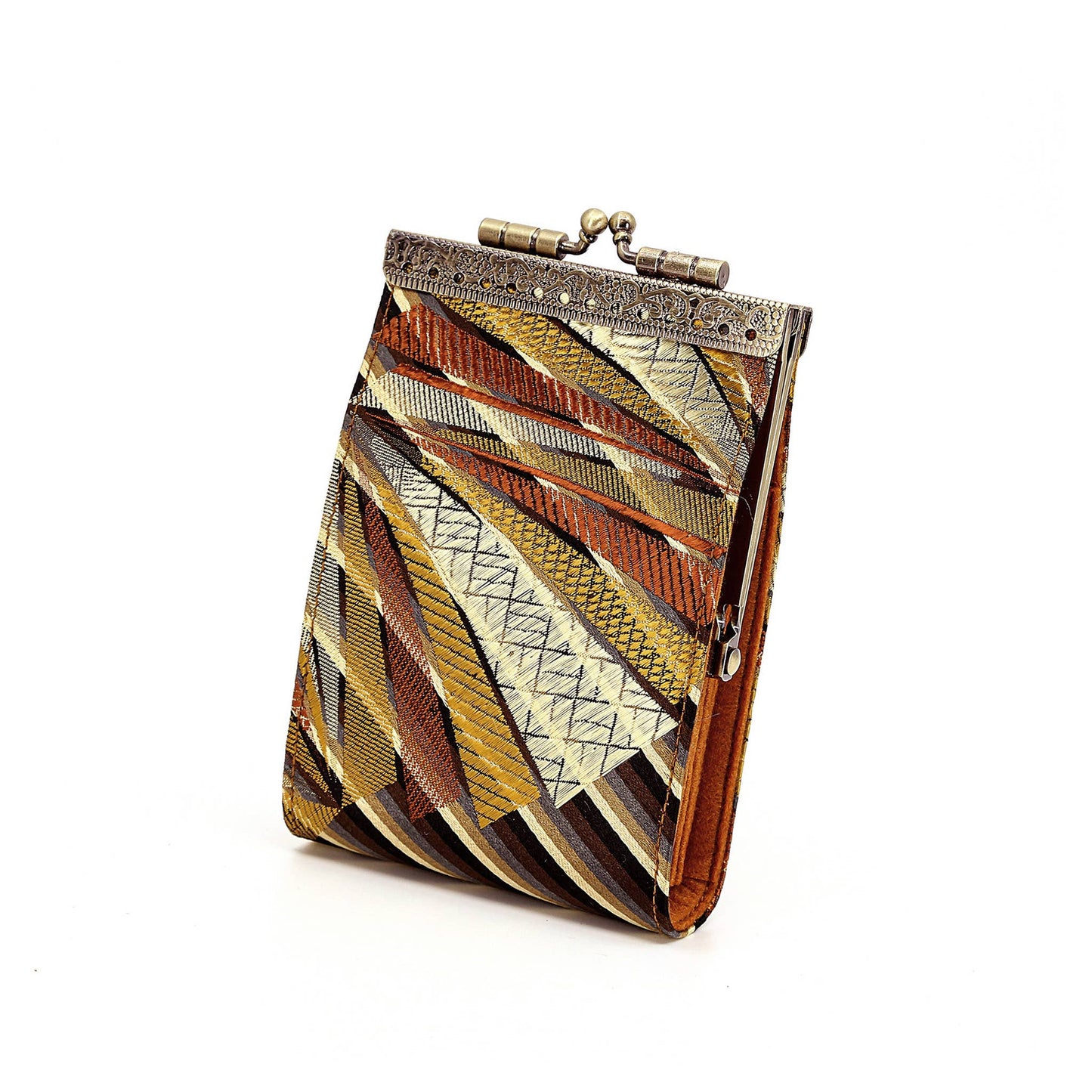 Bamboo Leaves, Brocade Card Holder with RFID Protection