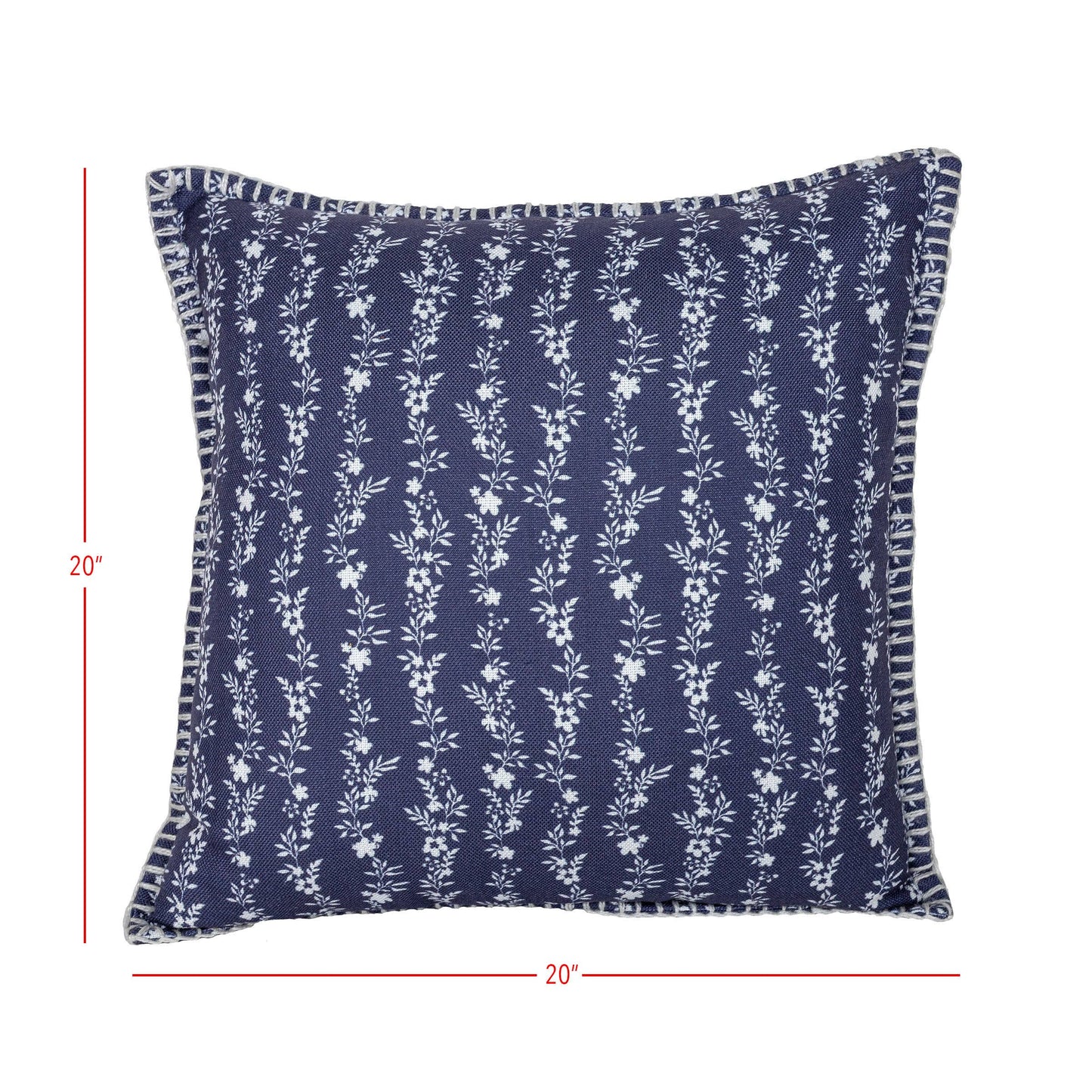 Dover Floral Outdoor Indoor Filled Pillow Blue 20 x 20