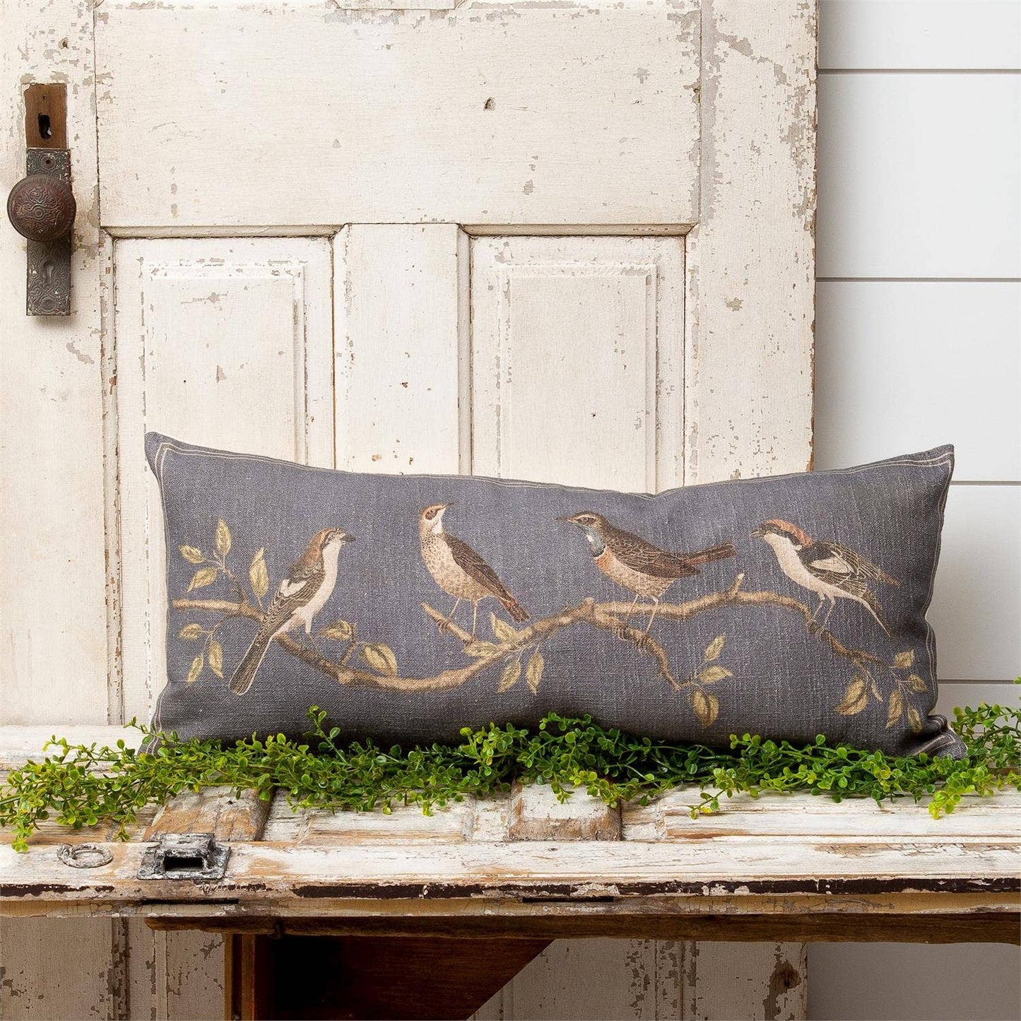 Birds On Branches Lumbar Pillow