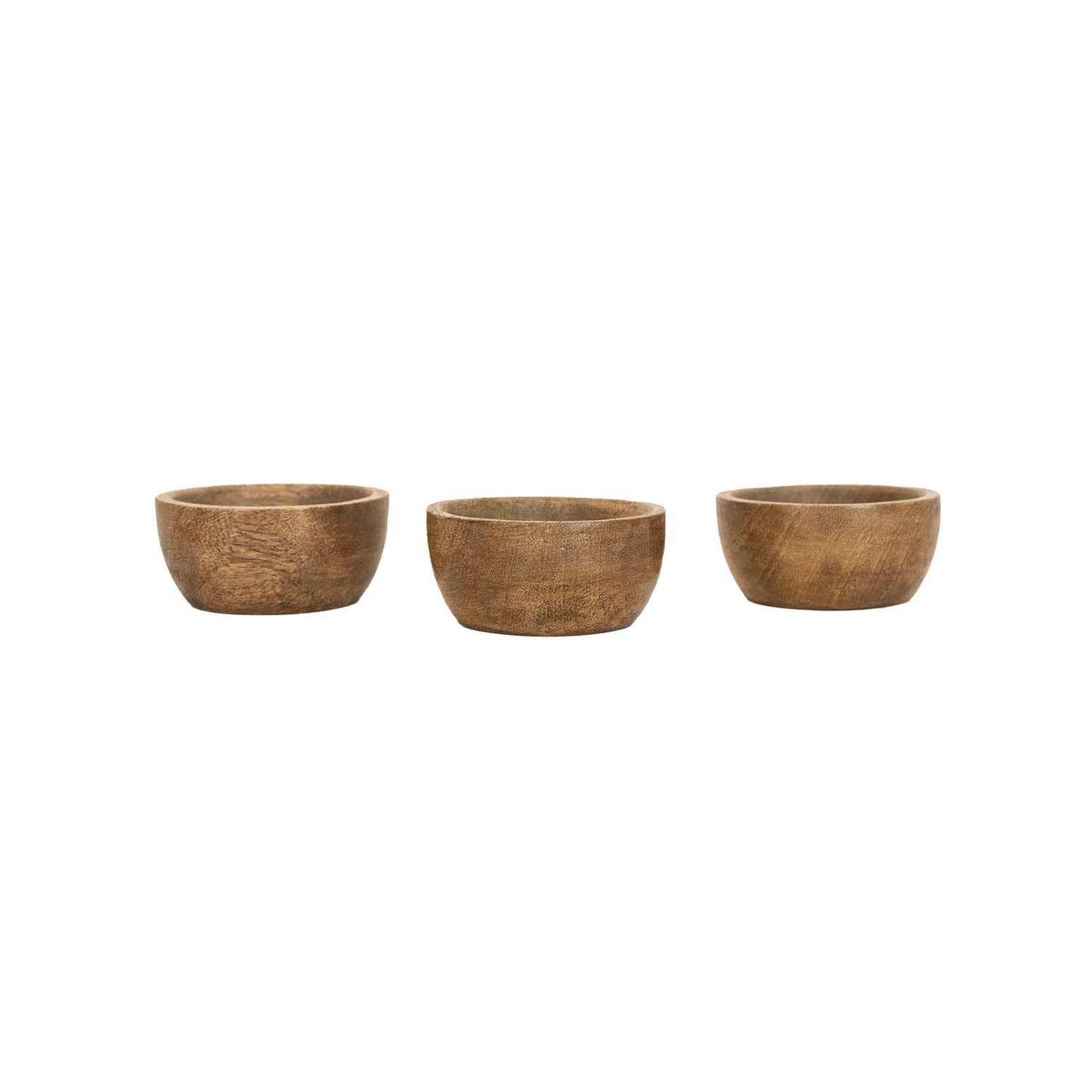 Ashton Wood Pinch Bowls With Leather Tie
