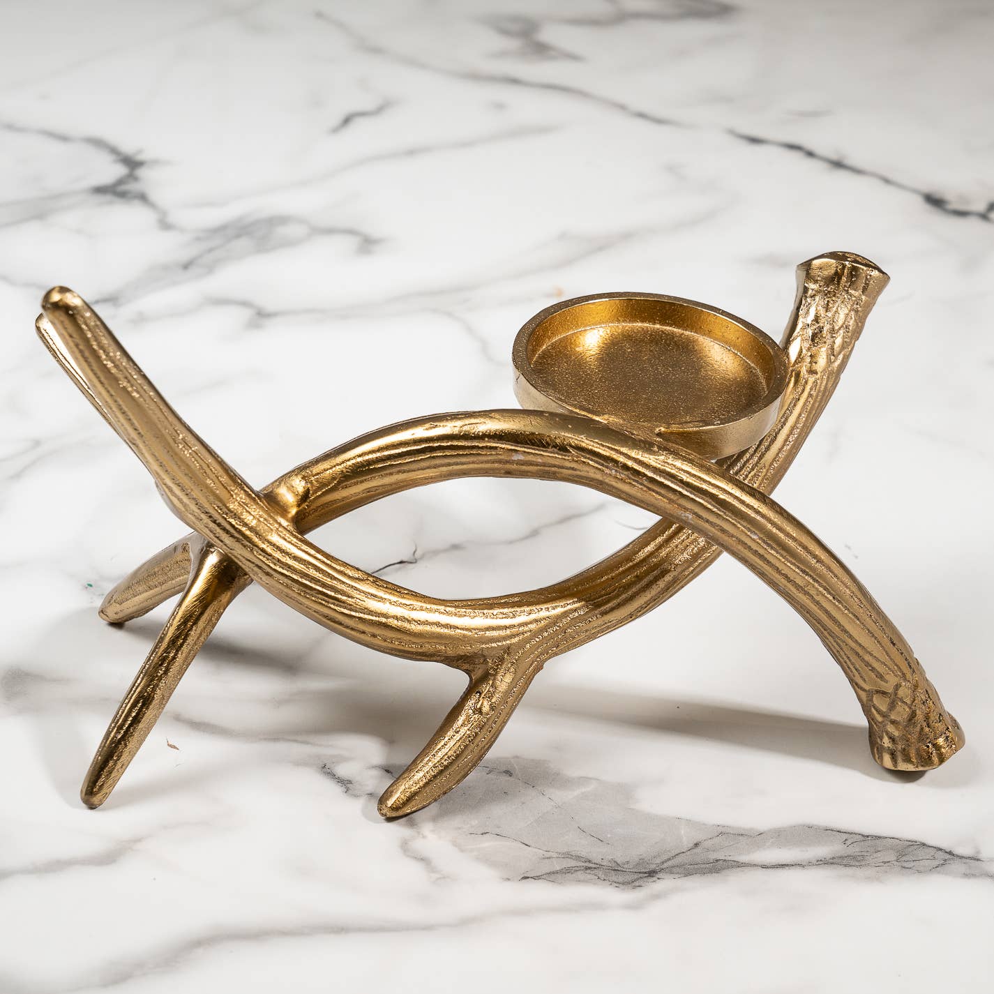 Gold Antler Candle Holder