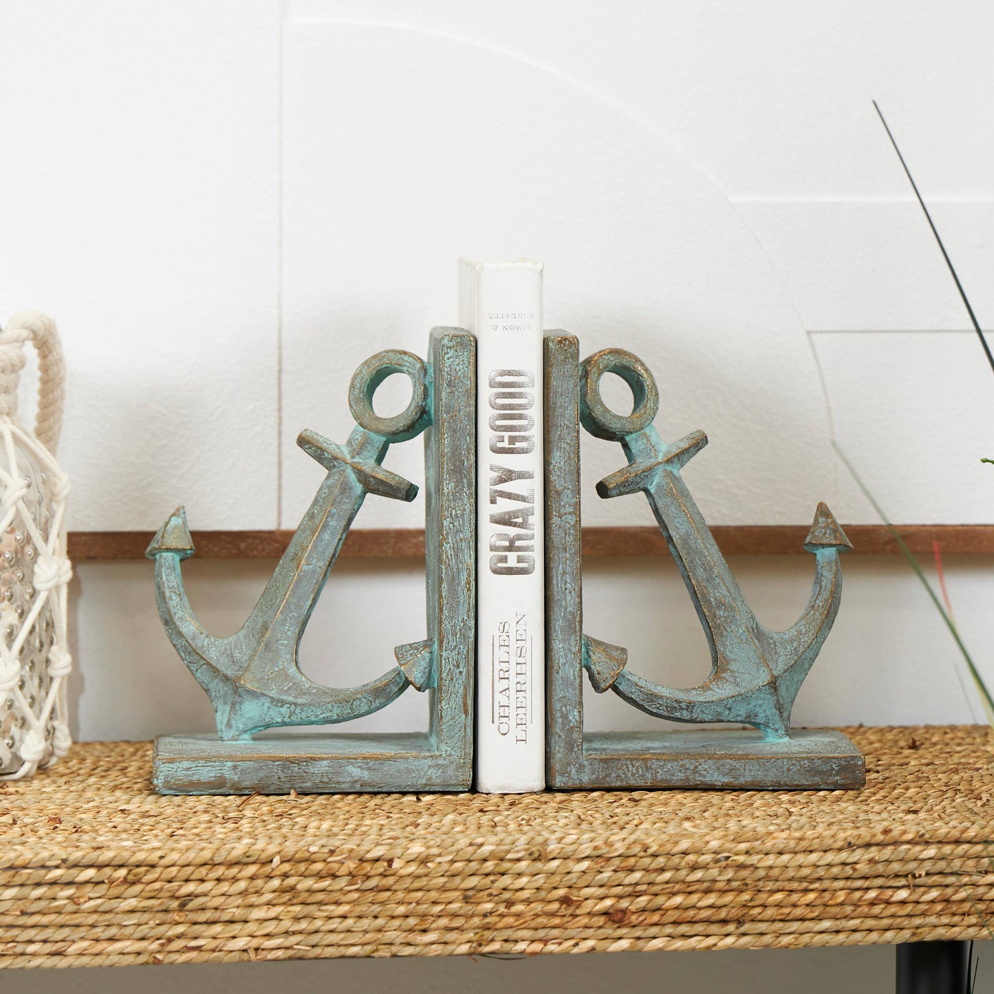 Nautical Blue Polystone Bookends Set