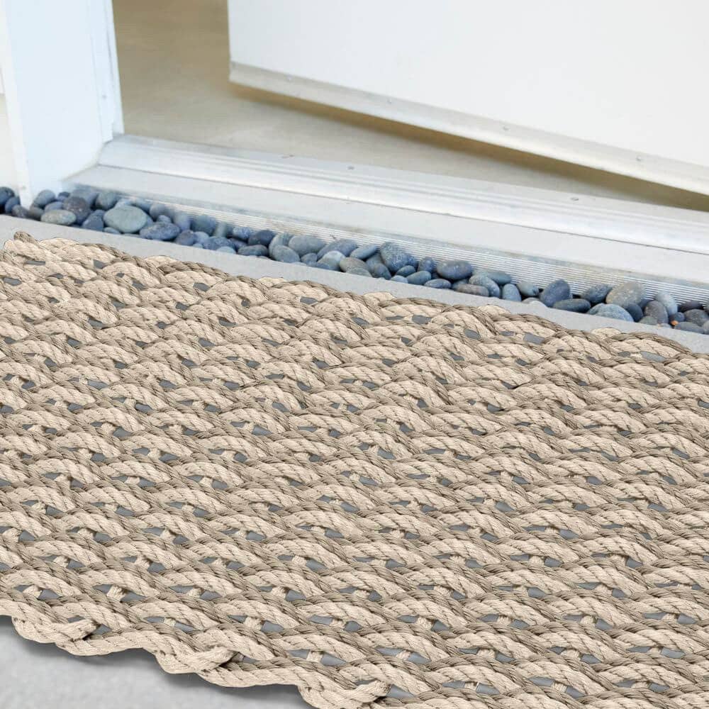 Lobster Rope Outdoor Doormat: Light & Sand Double Weave