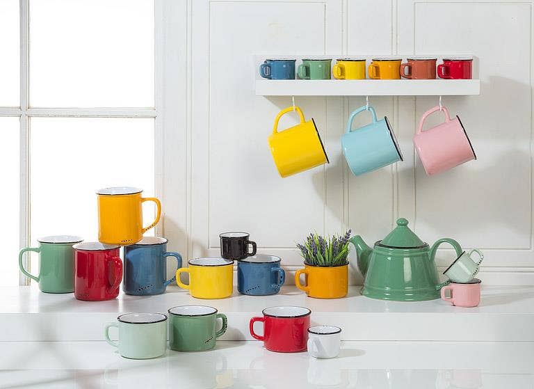Enamel Look Teapot, 9"L (32oz) - 1045