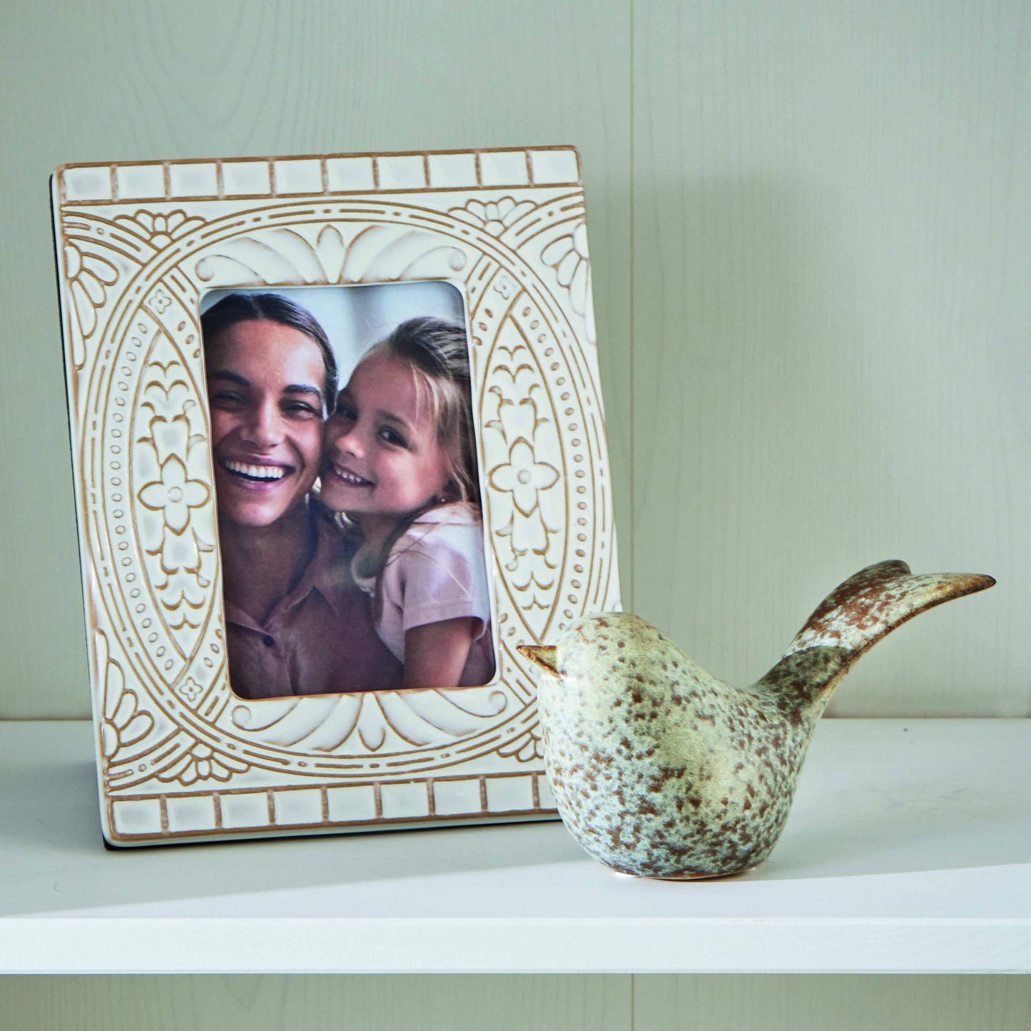 Tag Long Tail Stoneware Bird