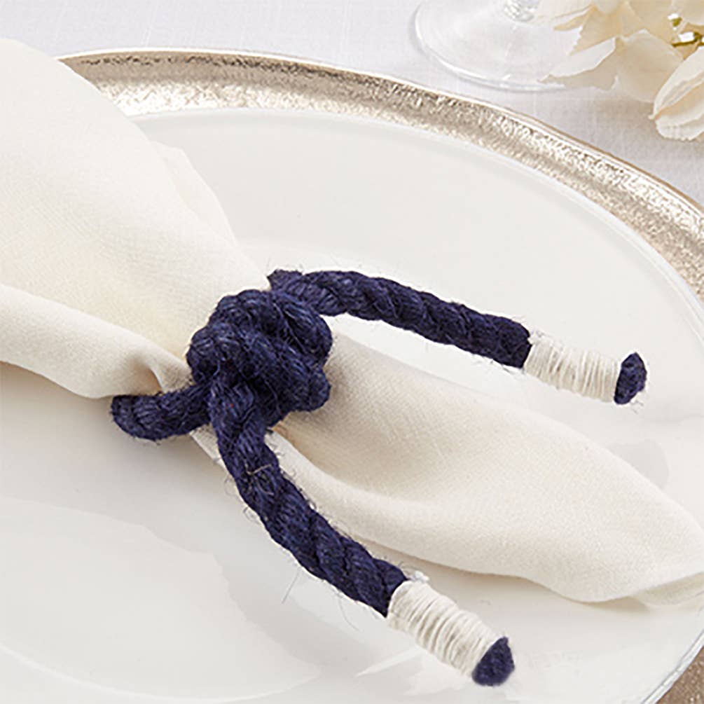 Navy Blue Knotted Rope Napkin Ring