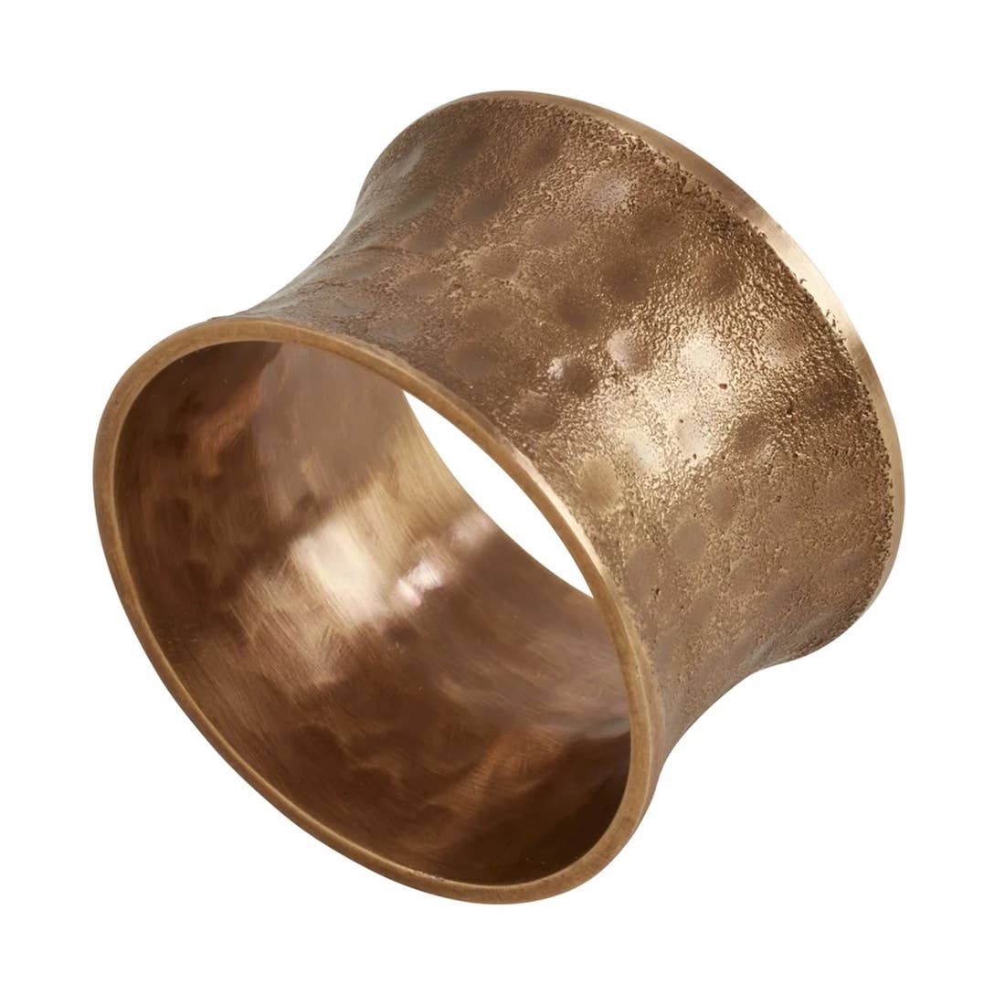 Dark Gold Brass Hammered Napkin Ring