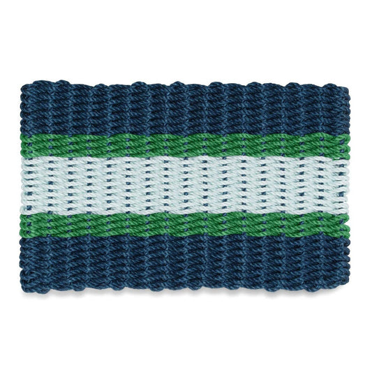 Lobster Rope Outdoor Doormat: Navy, Green, Seafoam