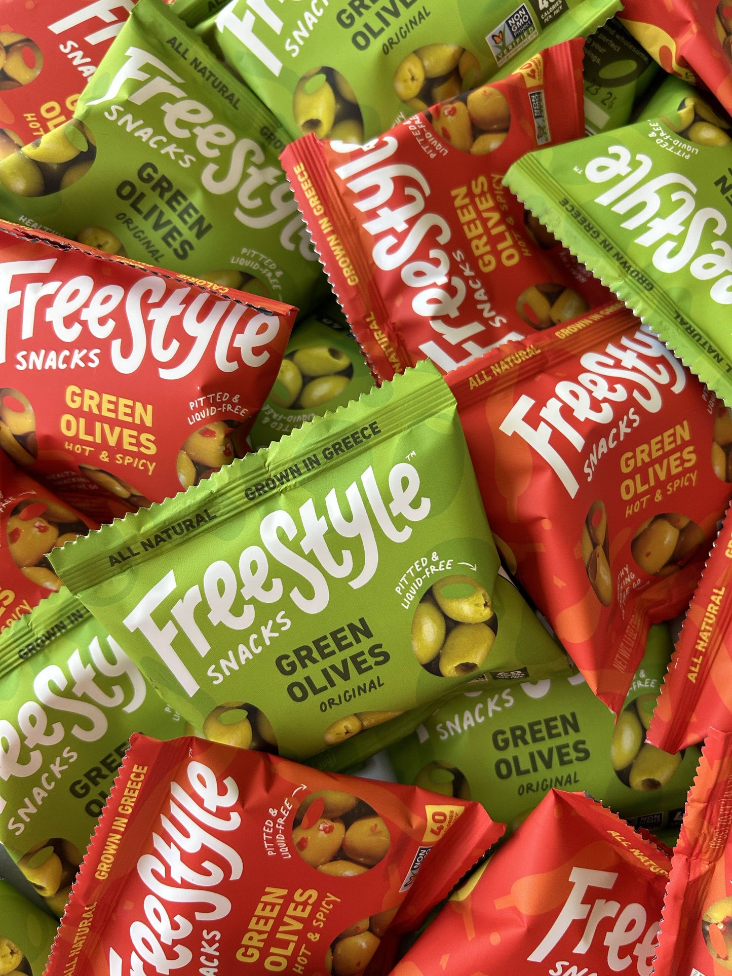 Hot & Spicy Green Olives 1.1oz - Freestyle Snacks