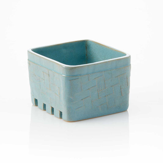 Turquoise Ceramic Berry Basket