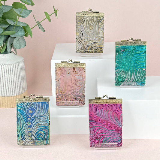 Brocade Peacock Card Holder w/ RFID, Card Case, Card Wallet