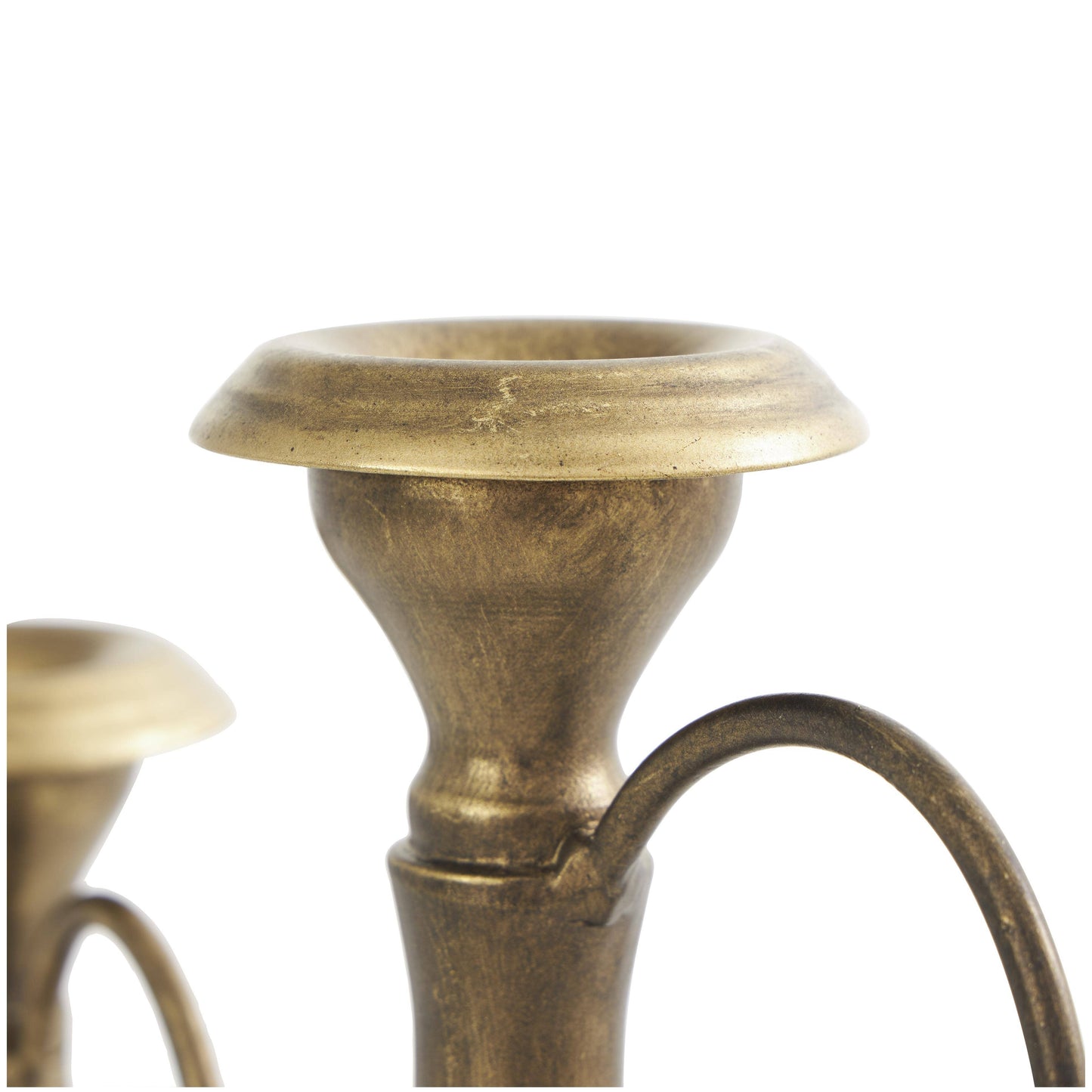 Traditional Bronze Metal Candle Holder Set