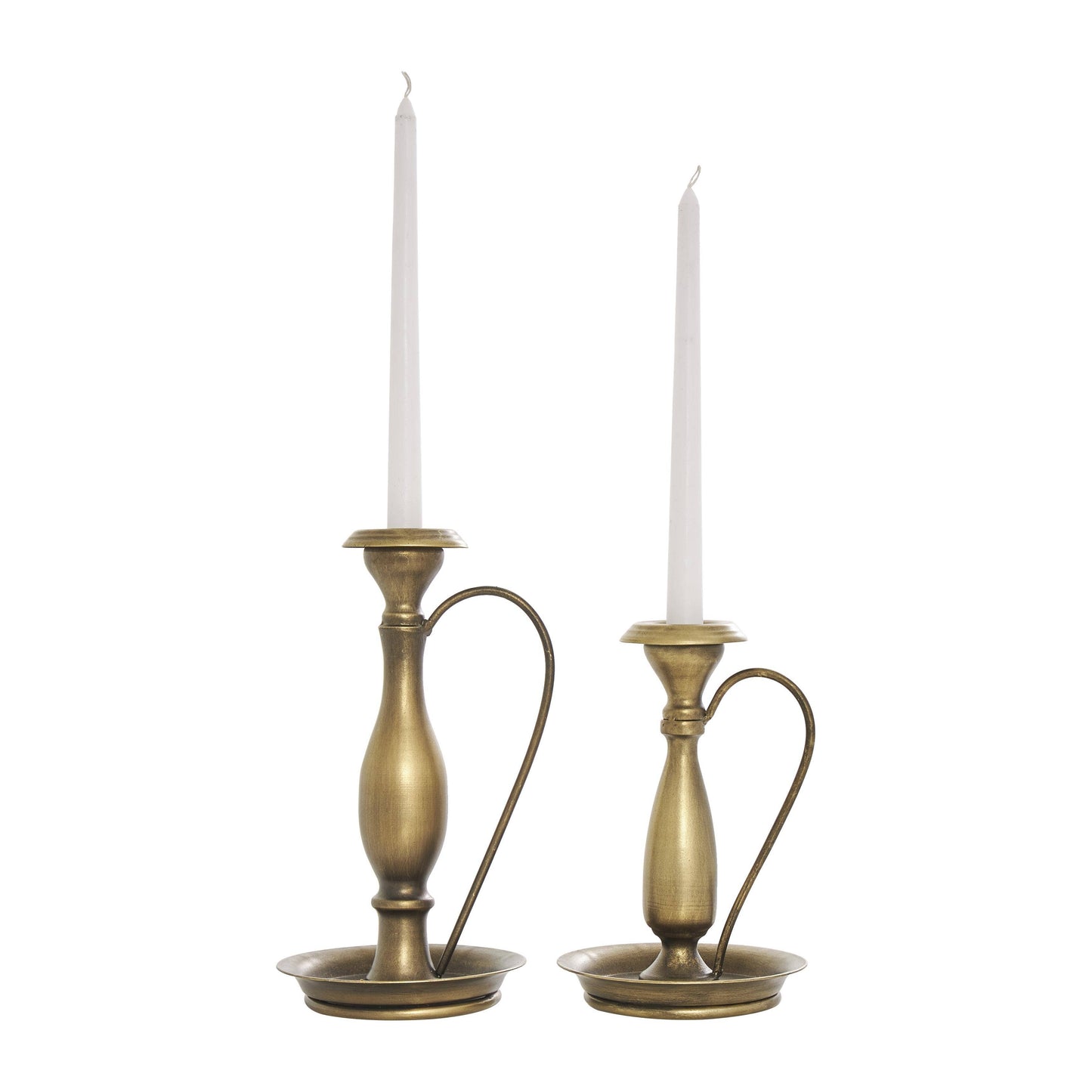 Traditional Bronze Metal Candle Holder Set