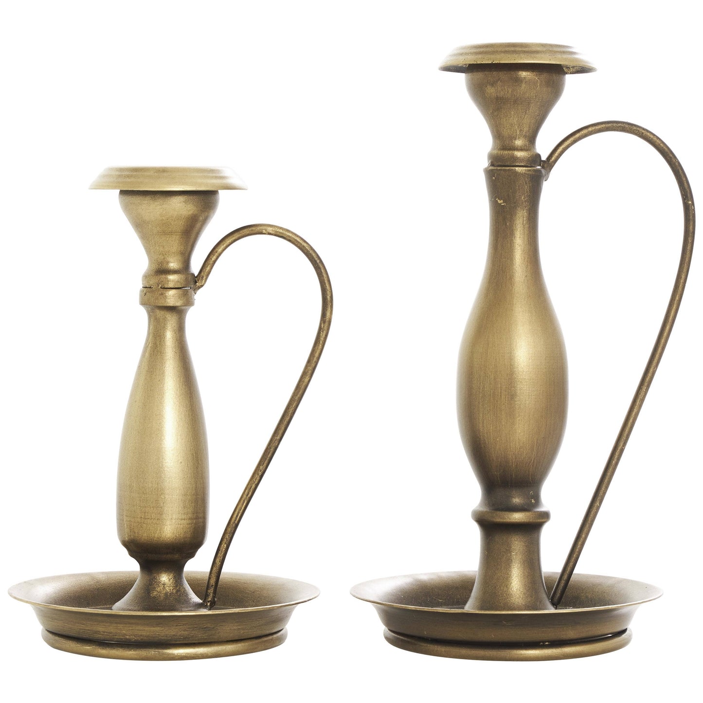 Traditional Bronze Metal Candle Holder Set