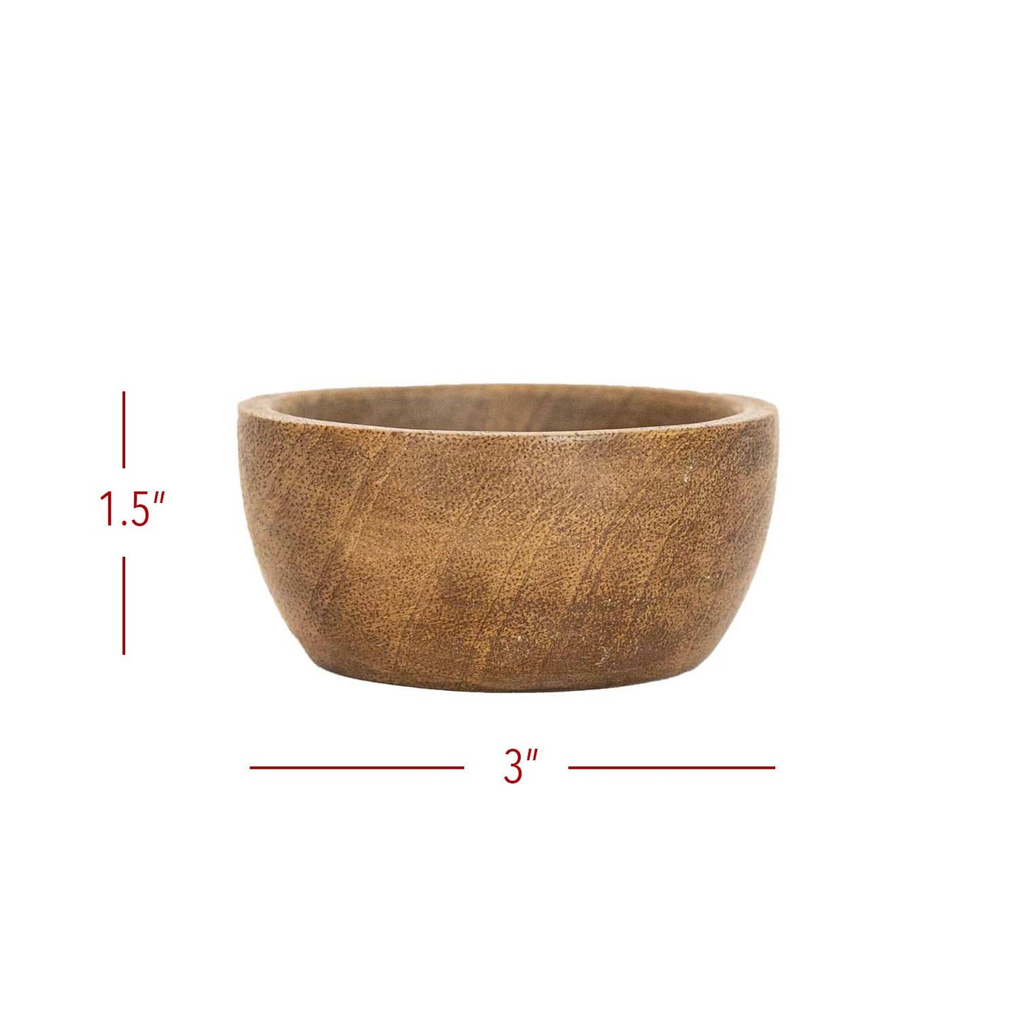 Ashton Wood Pinch Bowls With Leather Tie