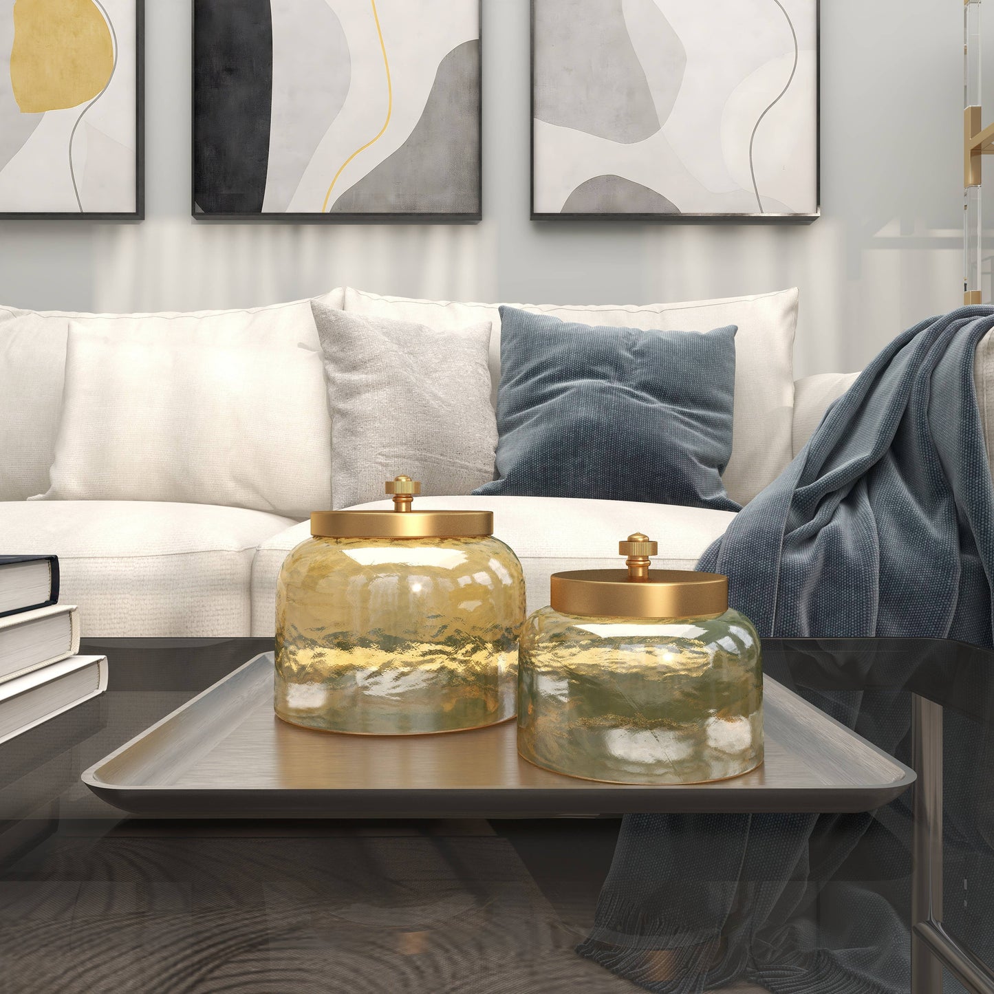 Glam Gold Glass Decorative Jars